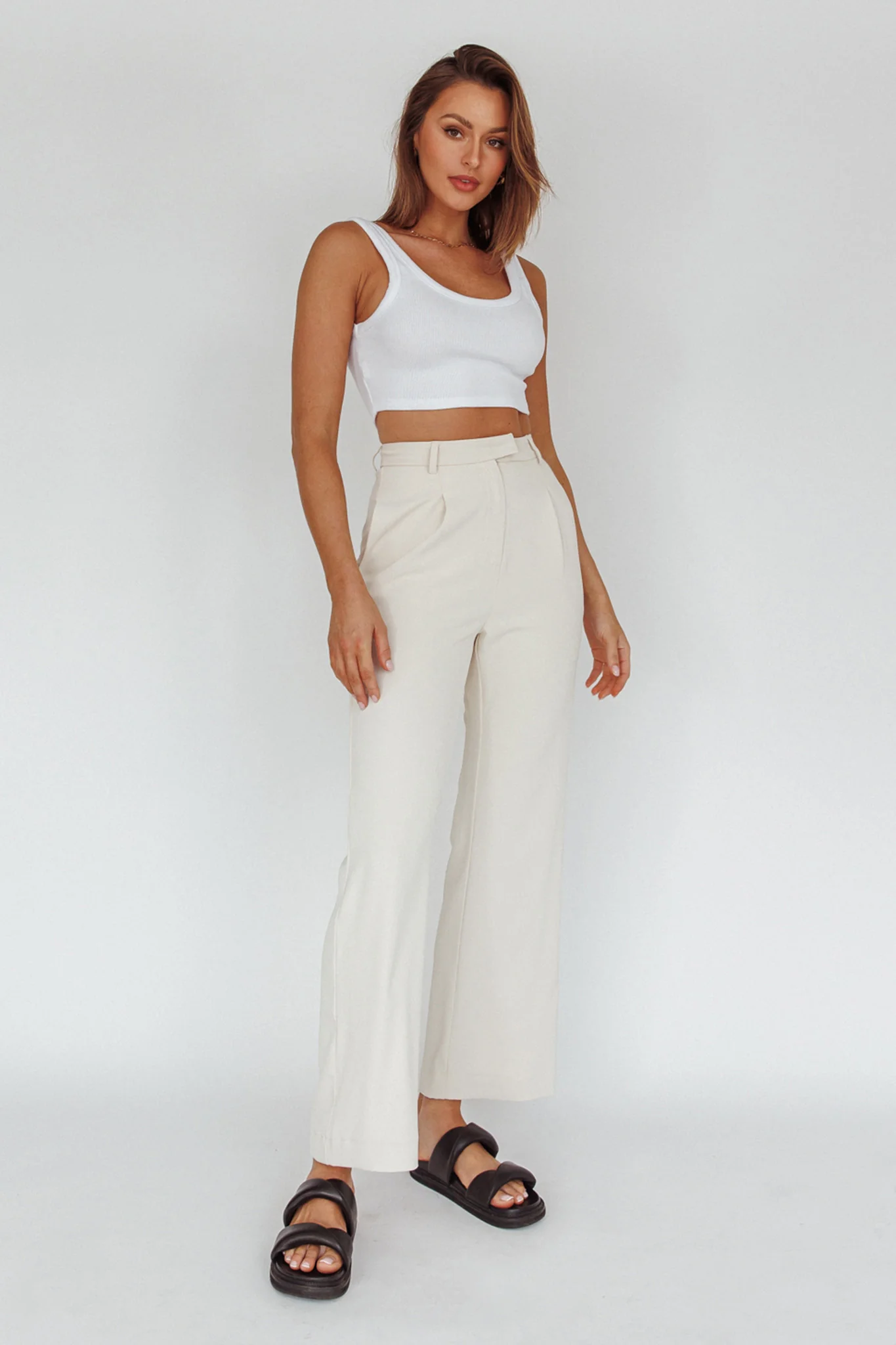 Back To Basics High Waist Pants Stone - Image 4