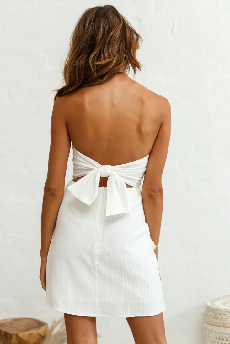 Baja Embellished Strapless Dress White - Image 5