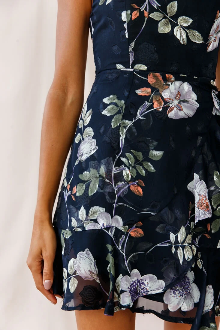 Banksia Bandeau Wrap Dress Navy - Image 5