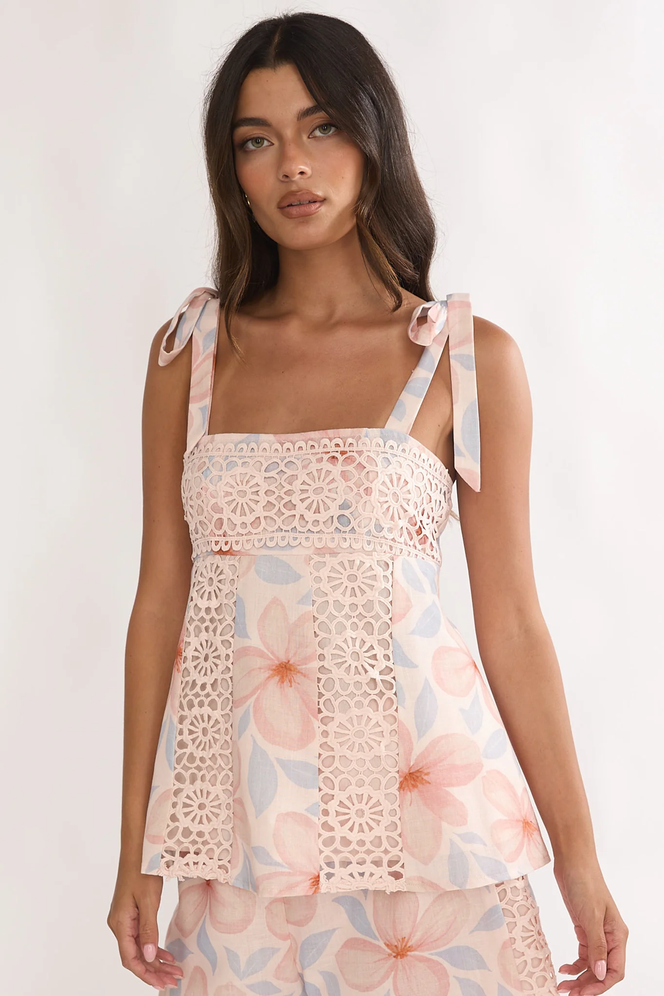 Baybreeze Tied Shoulder Top Floral - Image 5