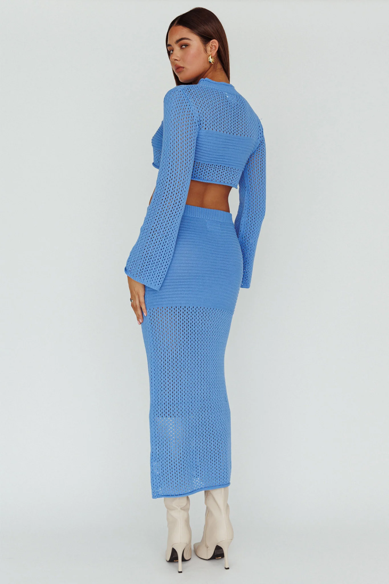Bayside Crochet Midi Skirt Ocean - Image 2