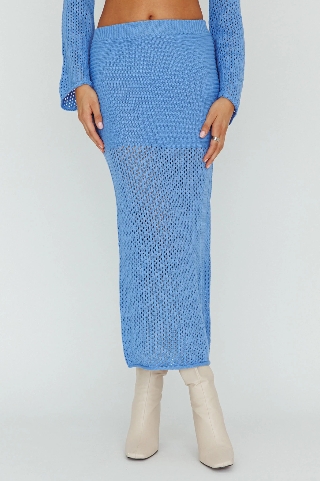 Bayside Crochet Midi Skirt Ocean - Image 4