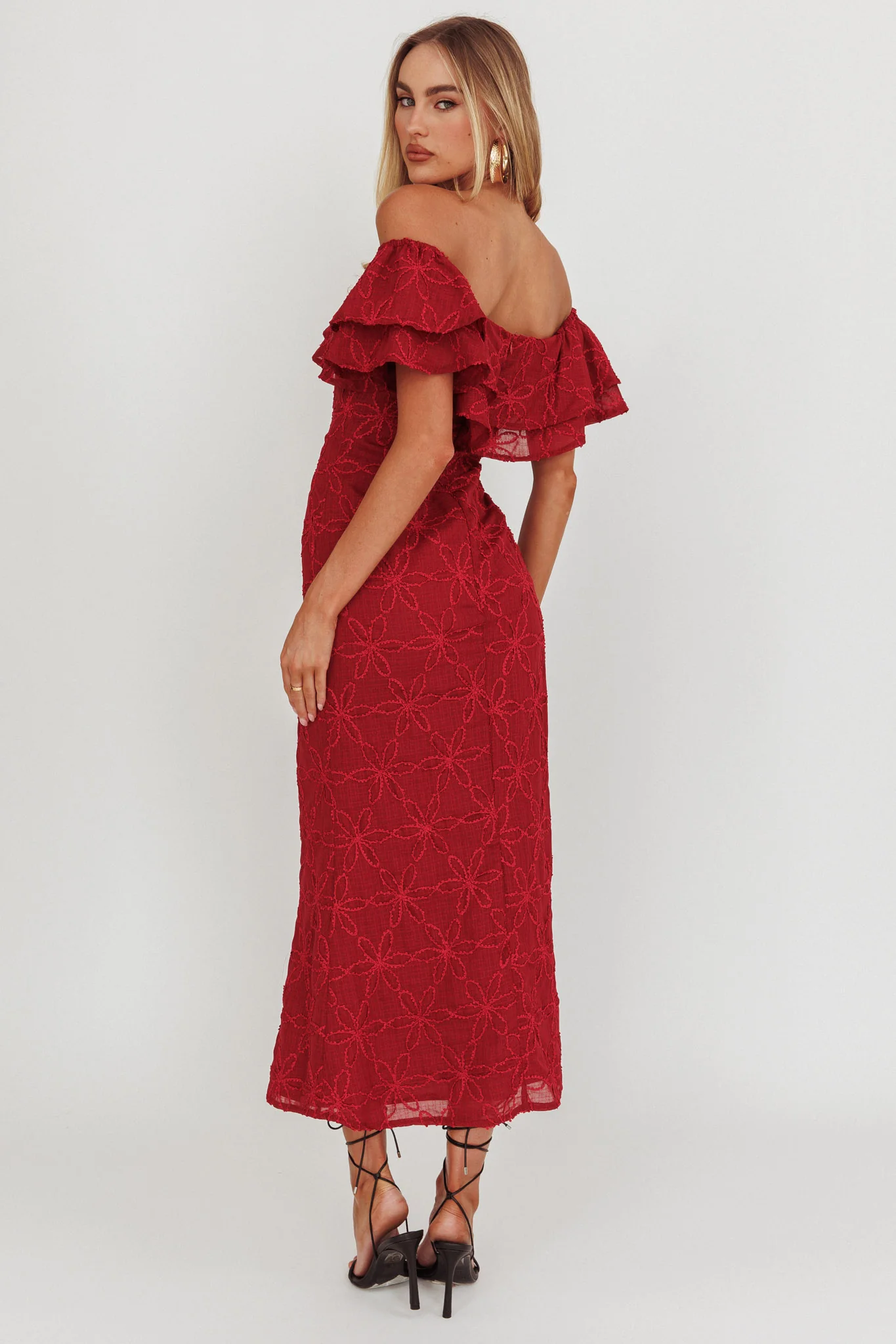 Beauty Within On-Off-Shoulder Maxi Dress Wine - Image 2