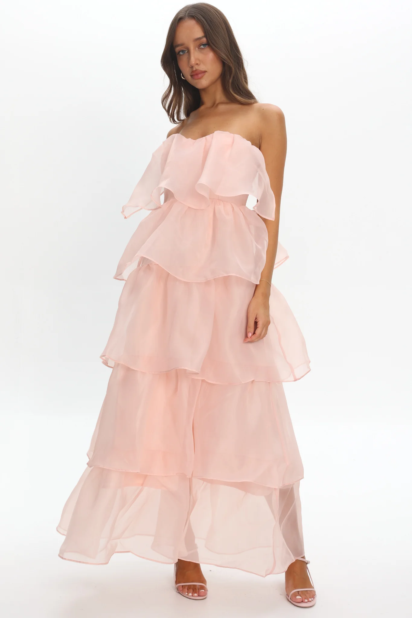 Behati Tiered Layer Midi Dress Pink - Image 2