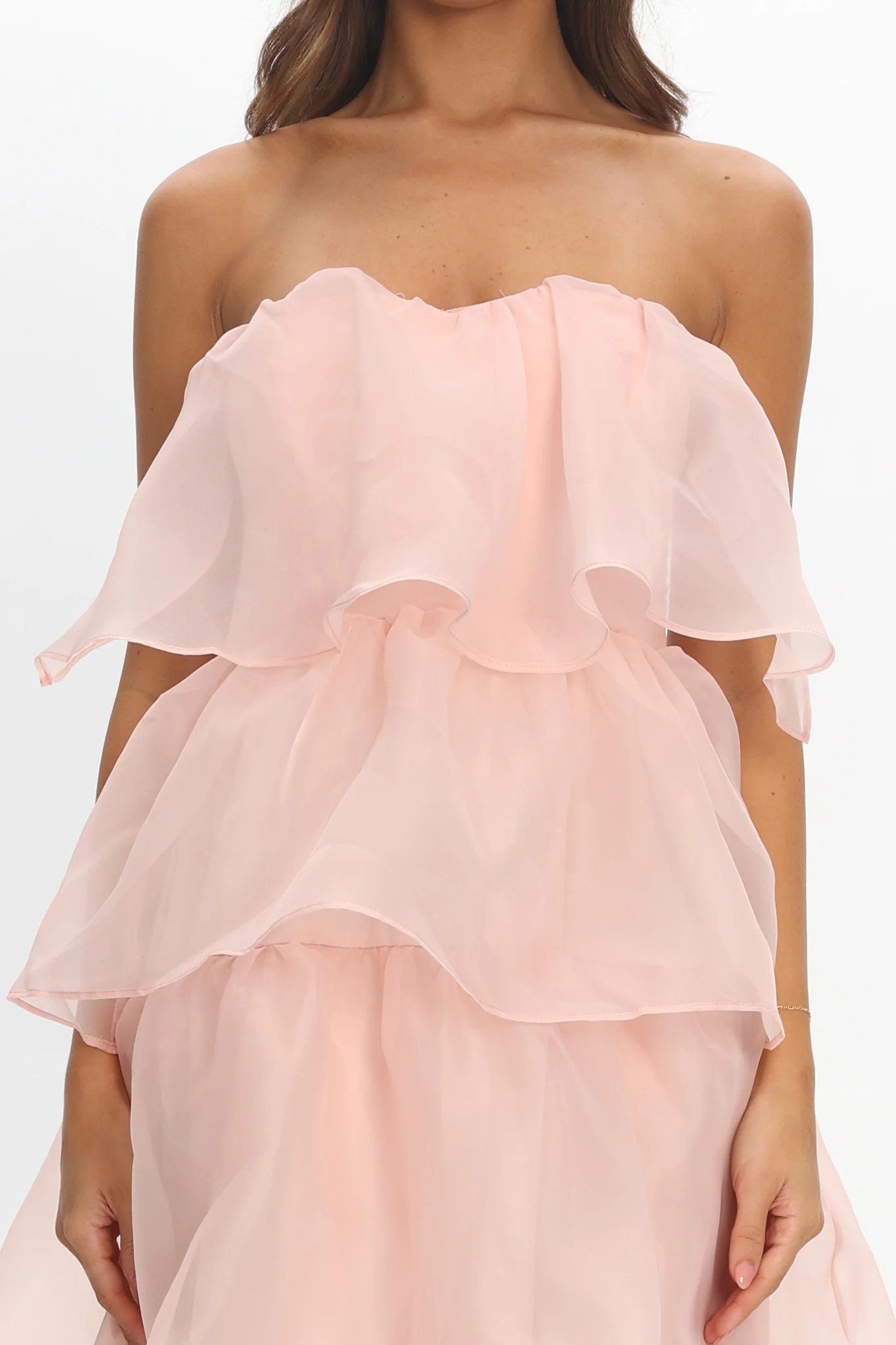 Behati Tiered Layer Midi Dress Pink - Image 4