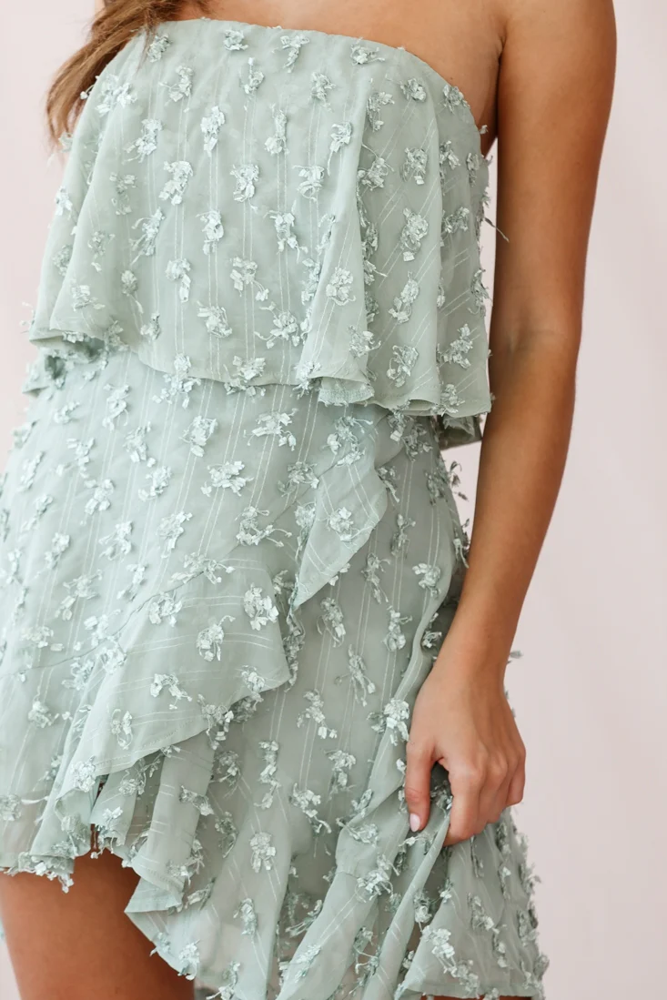 Bel Air Embellished Bandeau Dress Sage - Image 4