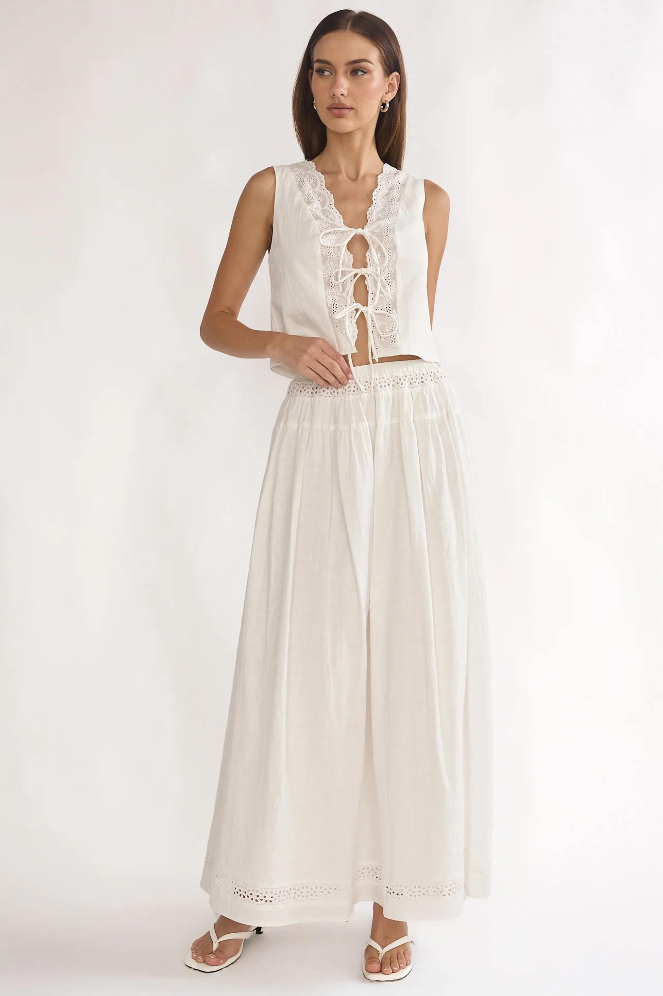 Beliza Tie Front Top White - Image 2