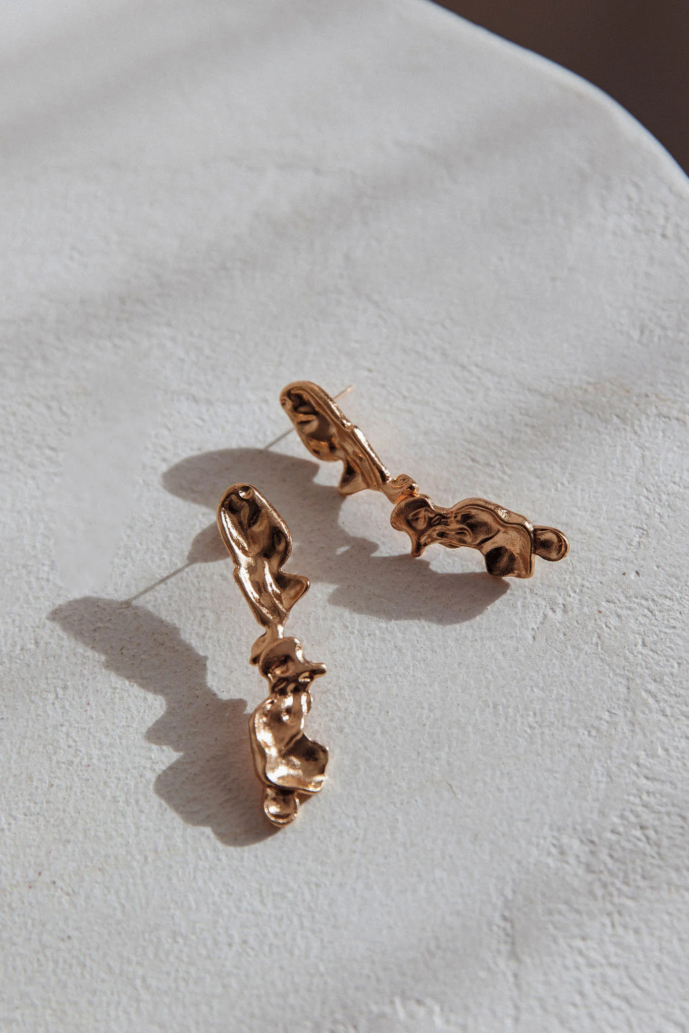 Bella Drop Stud Earrings Gold - Image 3