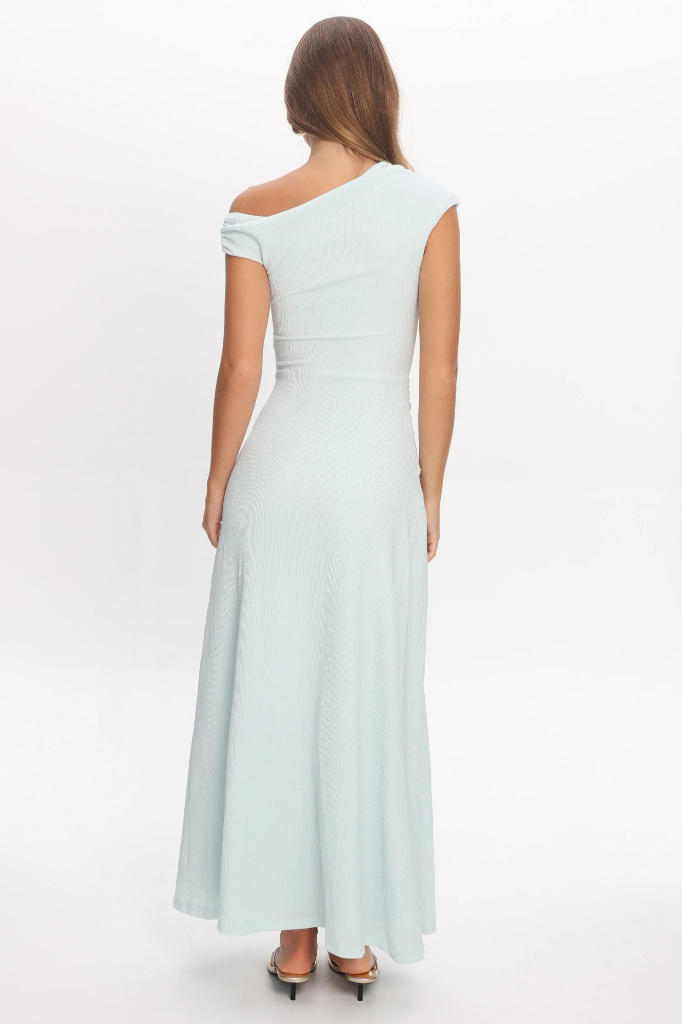Bellarose Asymmetric Neckline Maxi Dress Light Blue - Image 3
