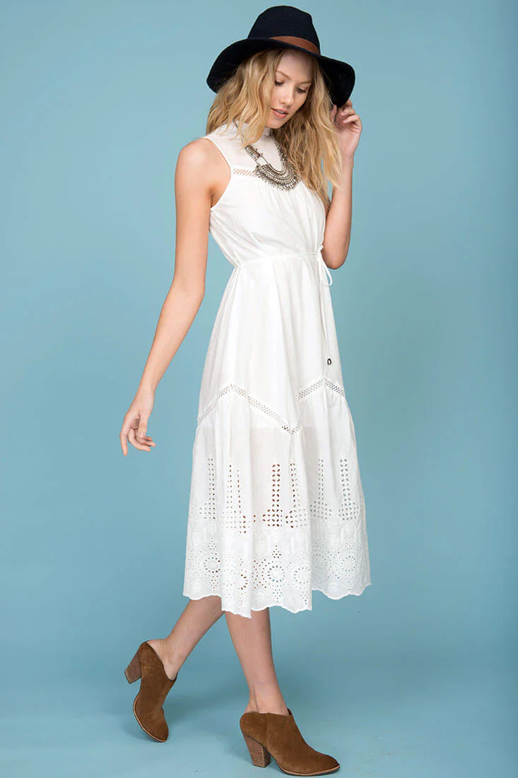 Bentley Chic Summer Midi Dress White - Image 3