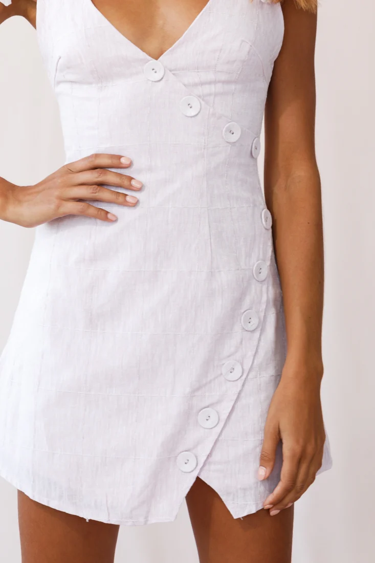 Bijoux Faux Placket Tied Shoulder Dress Blush - Image 4