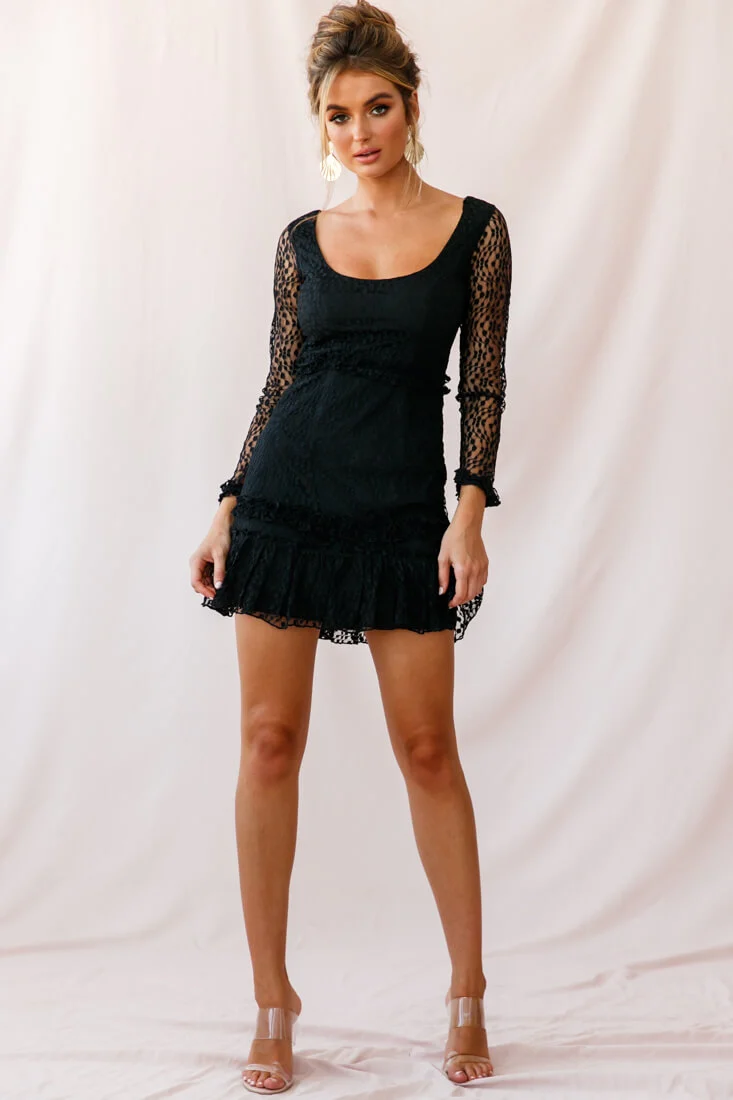 Birkin Long Sleeve Sheath Dress Black - Image 2