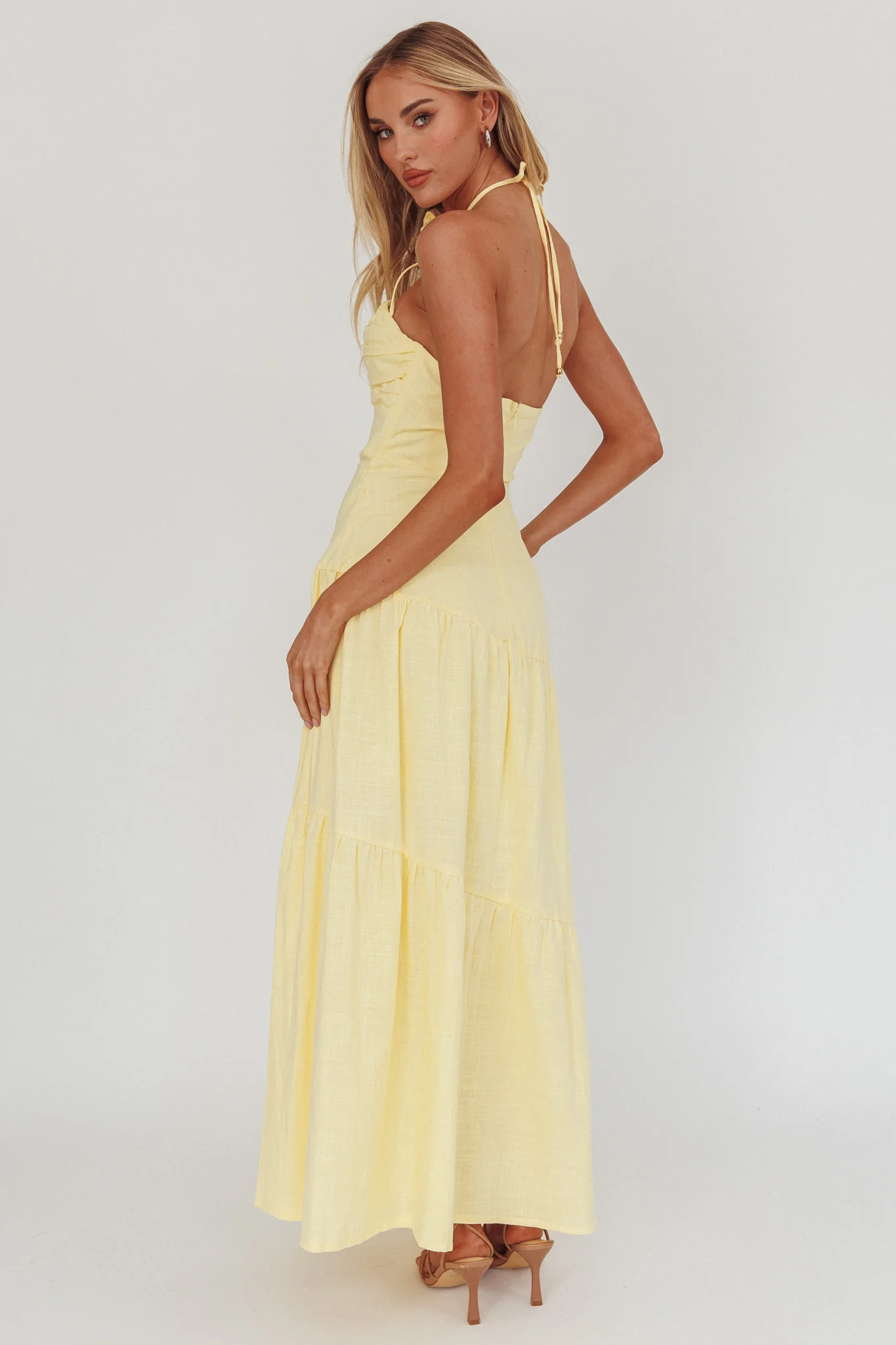 Bondi Rose Decoration Maxi Dress Lemon - Image 2