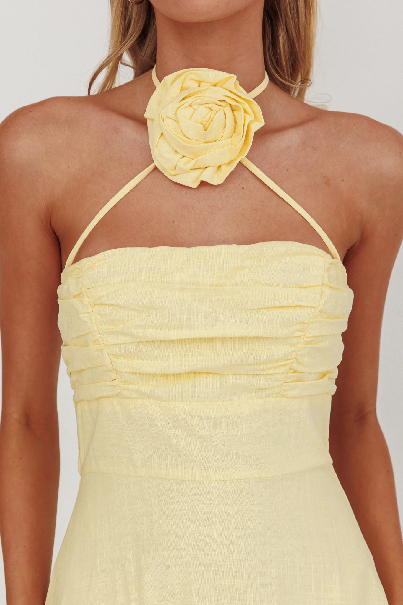Bondi Rose Decoration Maxi Dress Lemon - Image 5
