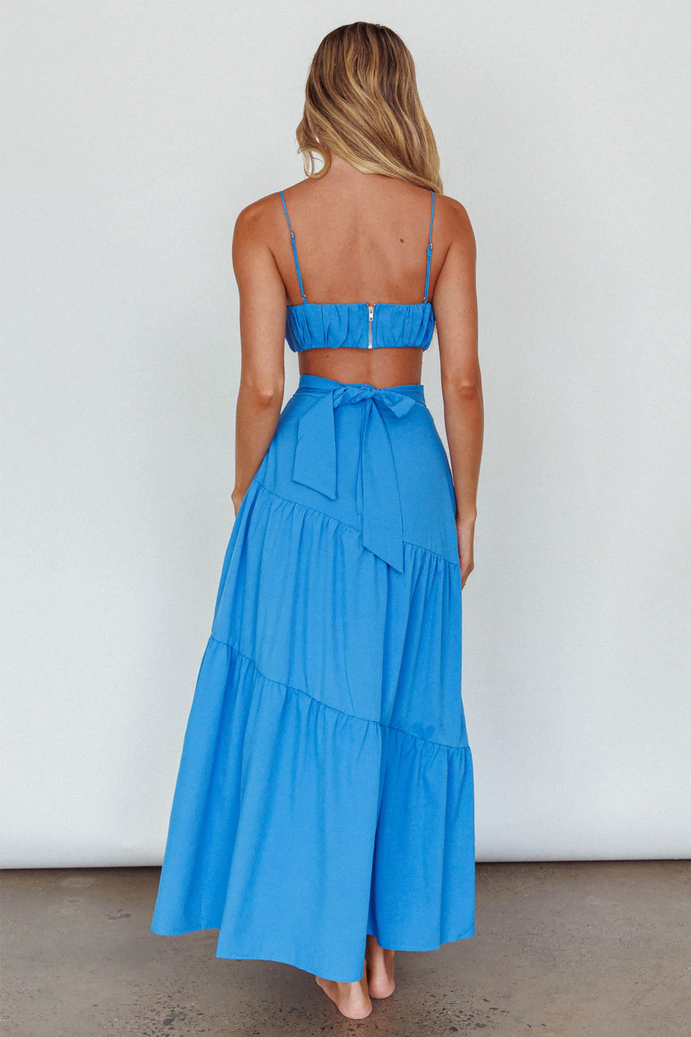 Bondi Waist Tie Maxi Skirt Sapphire - Image 3