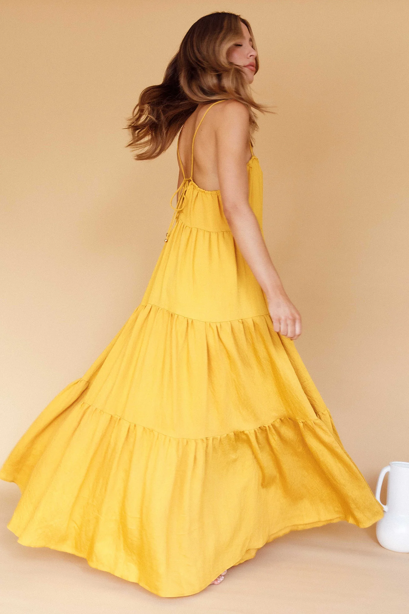 Bora Bora Tied Back Maxi Dress Tangerine - Image 4
