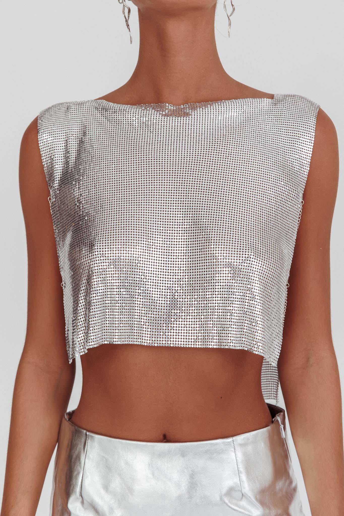 Breakdance Metal Mesh Top Silver - Image 5