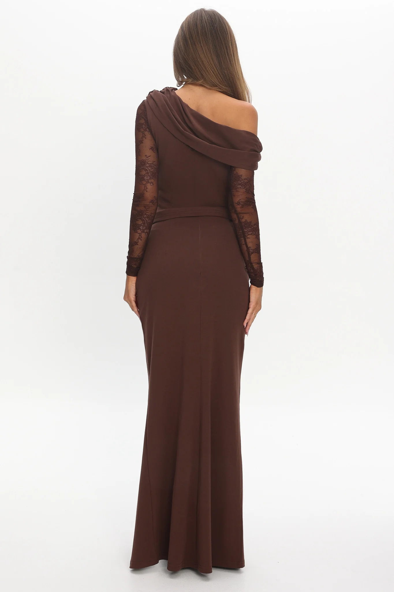 Breonna Front Split Maxi Skirt Chocolate - Image 3