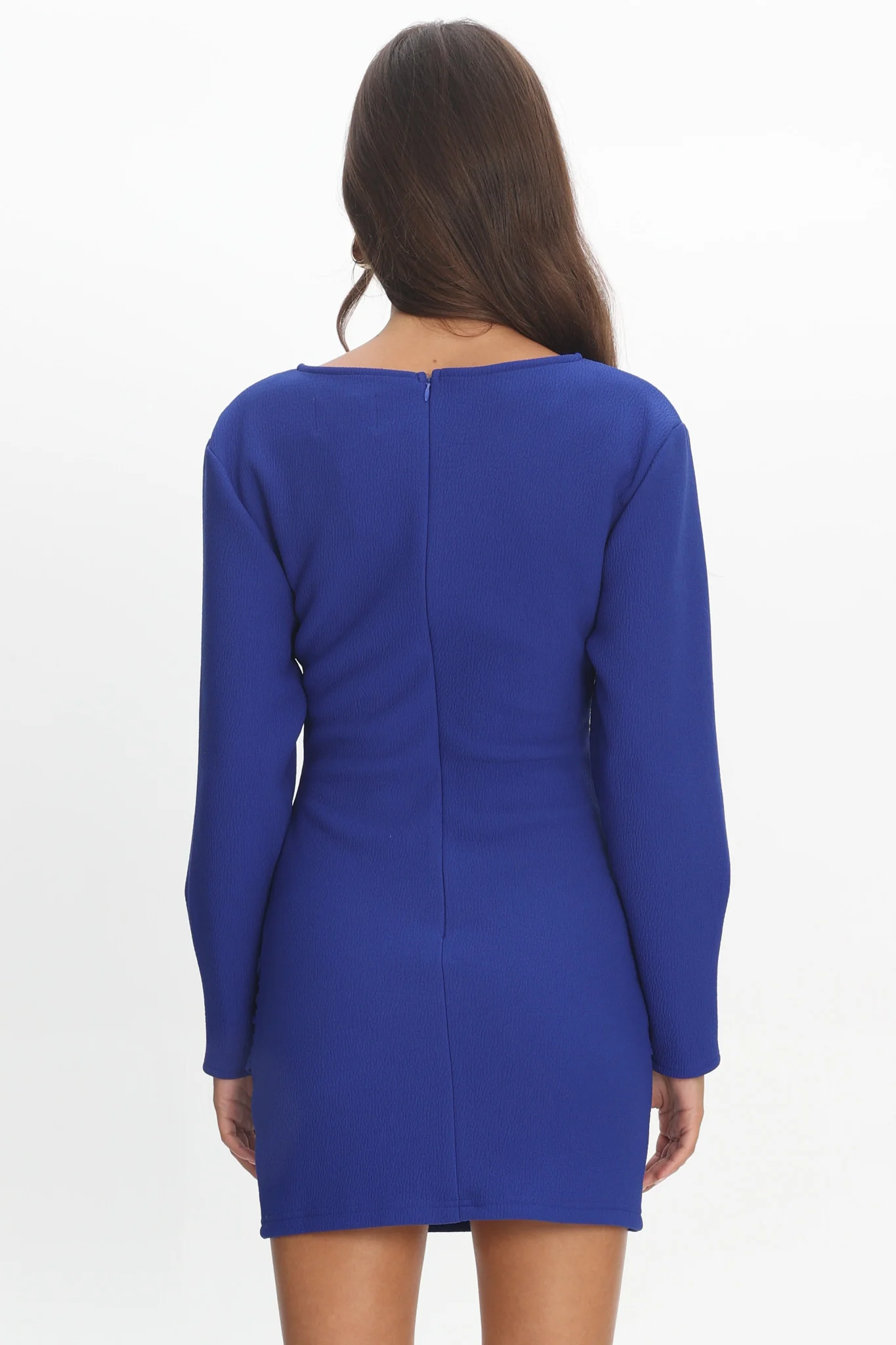 Briona Long Sleeve Buckle Mini Dress Cobalt - Image 3