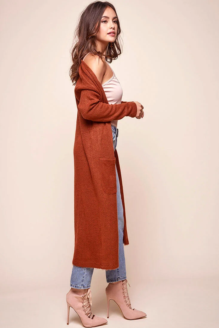 Brookhaven Cafe Long Sleeved Cardigan Rust - Image 4