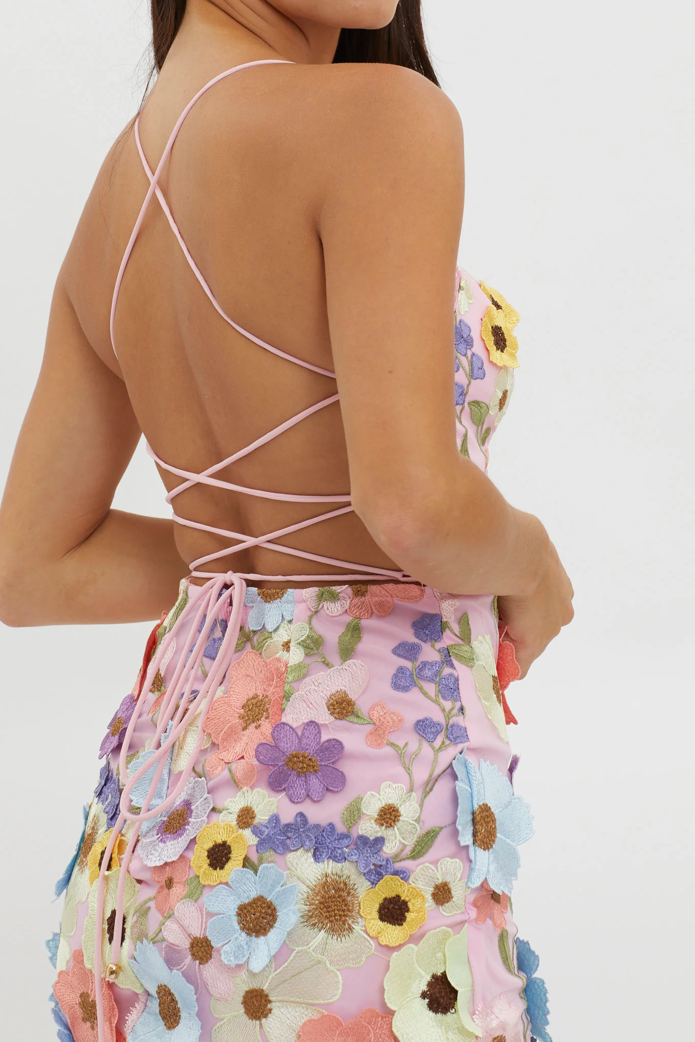 Butterfly Feelings Embellished Mini Dress Blue - Image 4