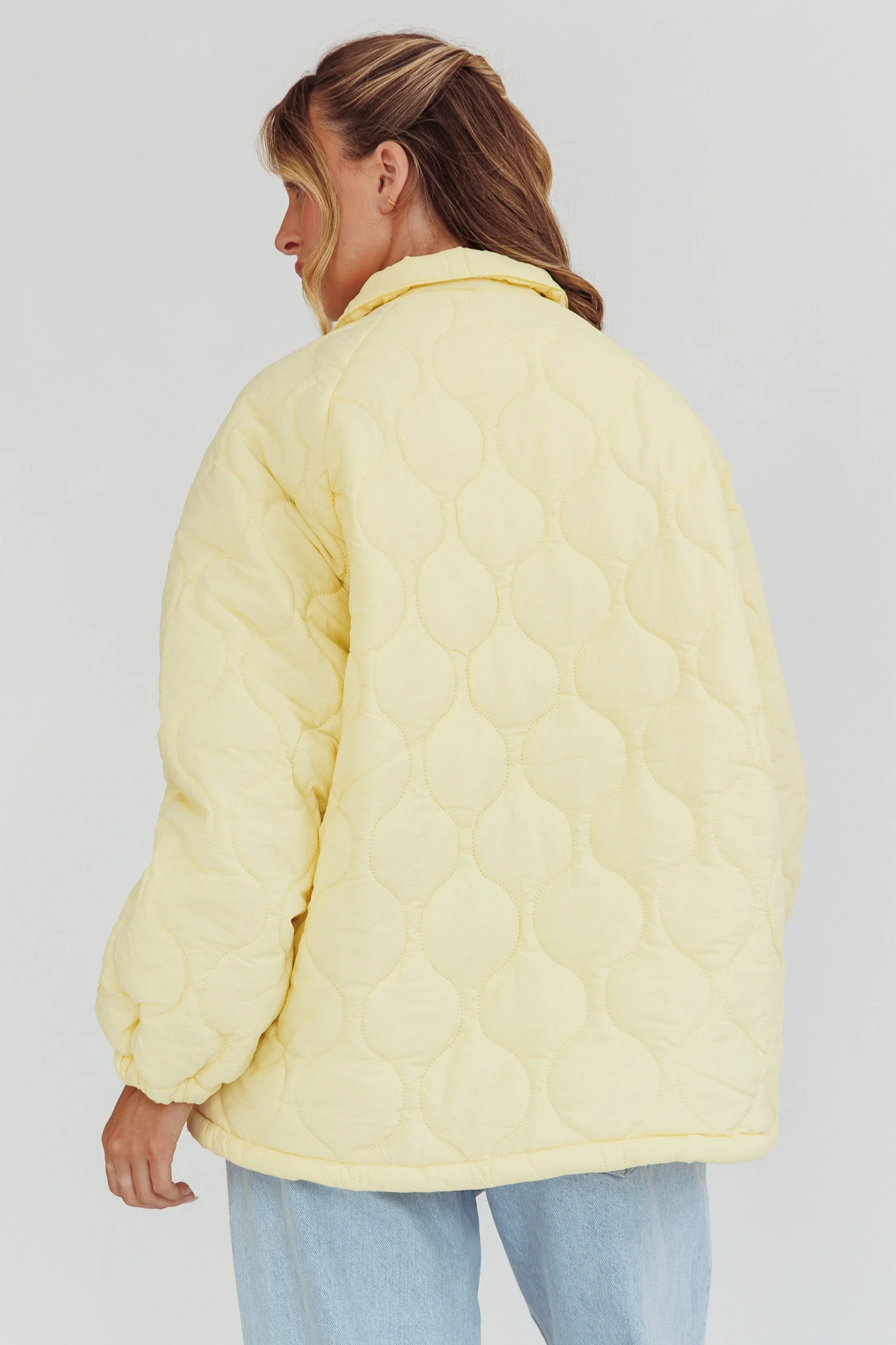By The Fireplace Quilted Puffer Jacket Butter - Image 2
