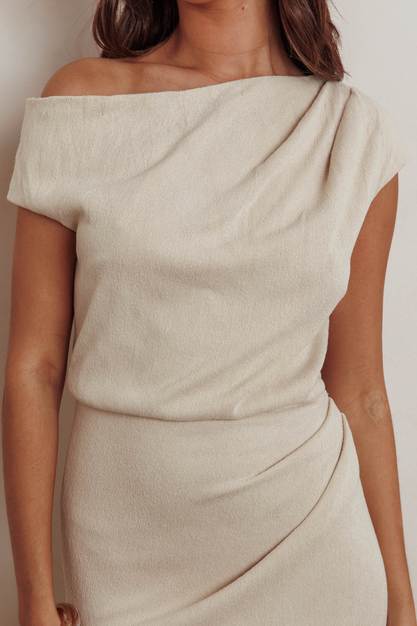 Calculated Ribbed Knit Maxi Dress Oat - Image 5