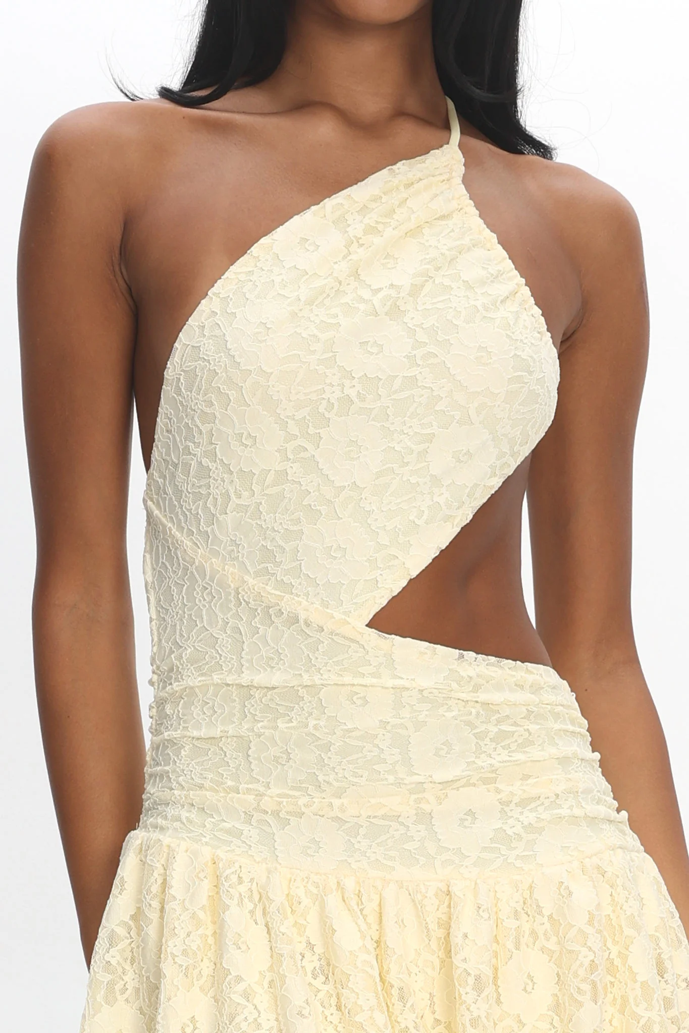 Call Back Cut-Out Waist Midi Dress Lace Butter - Image 4