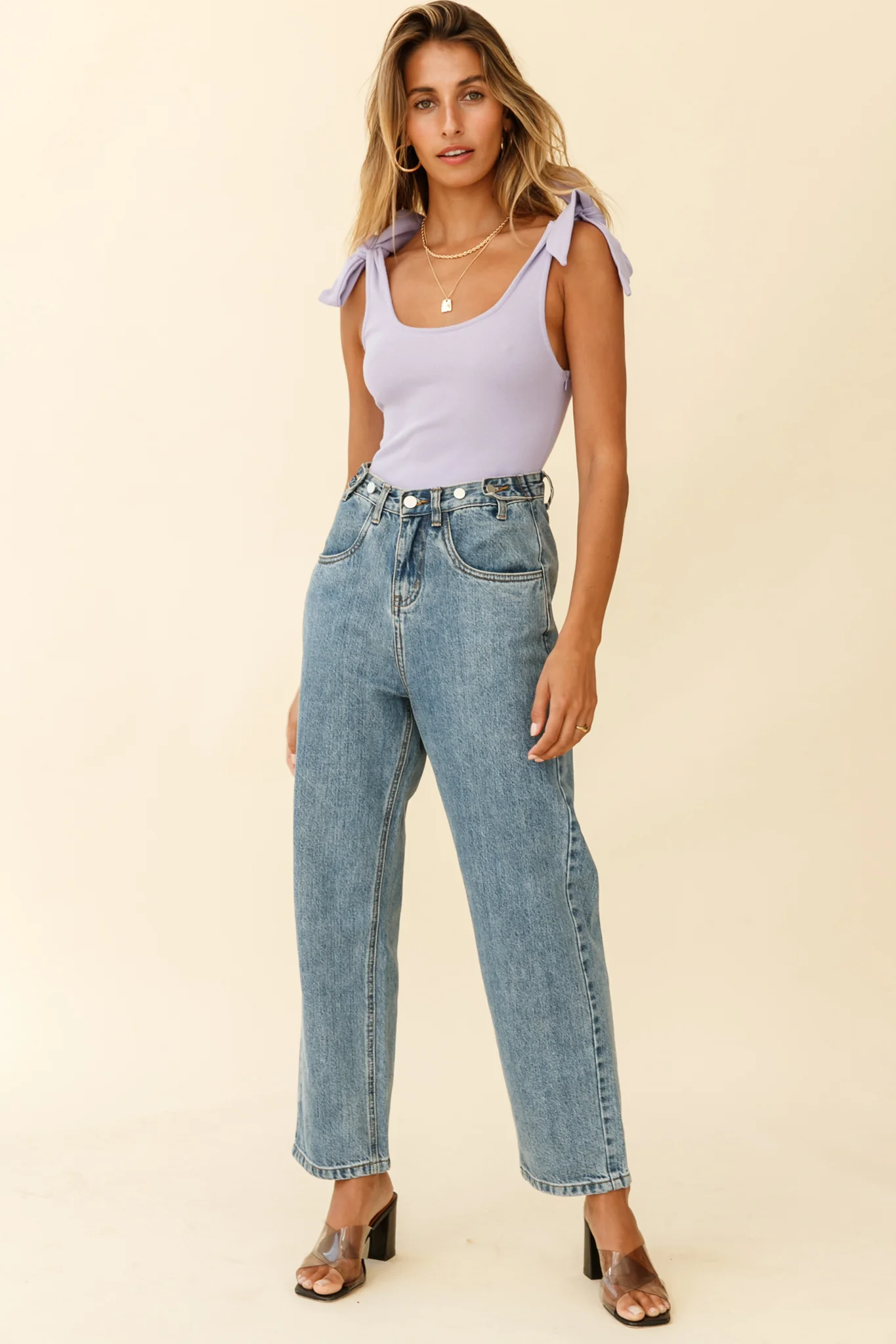 Can't Stop Me Bow Shoulder Bodysuit Lilac - Image 5