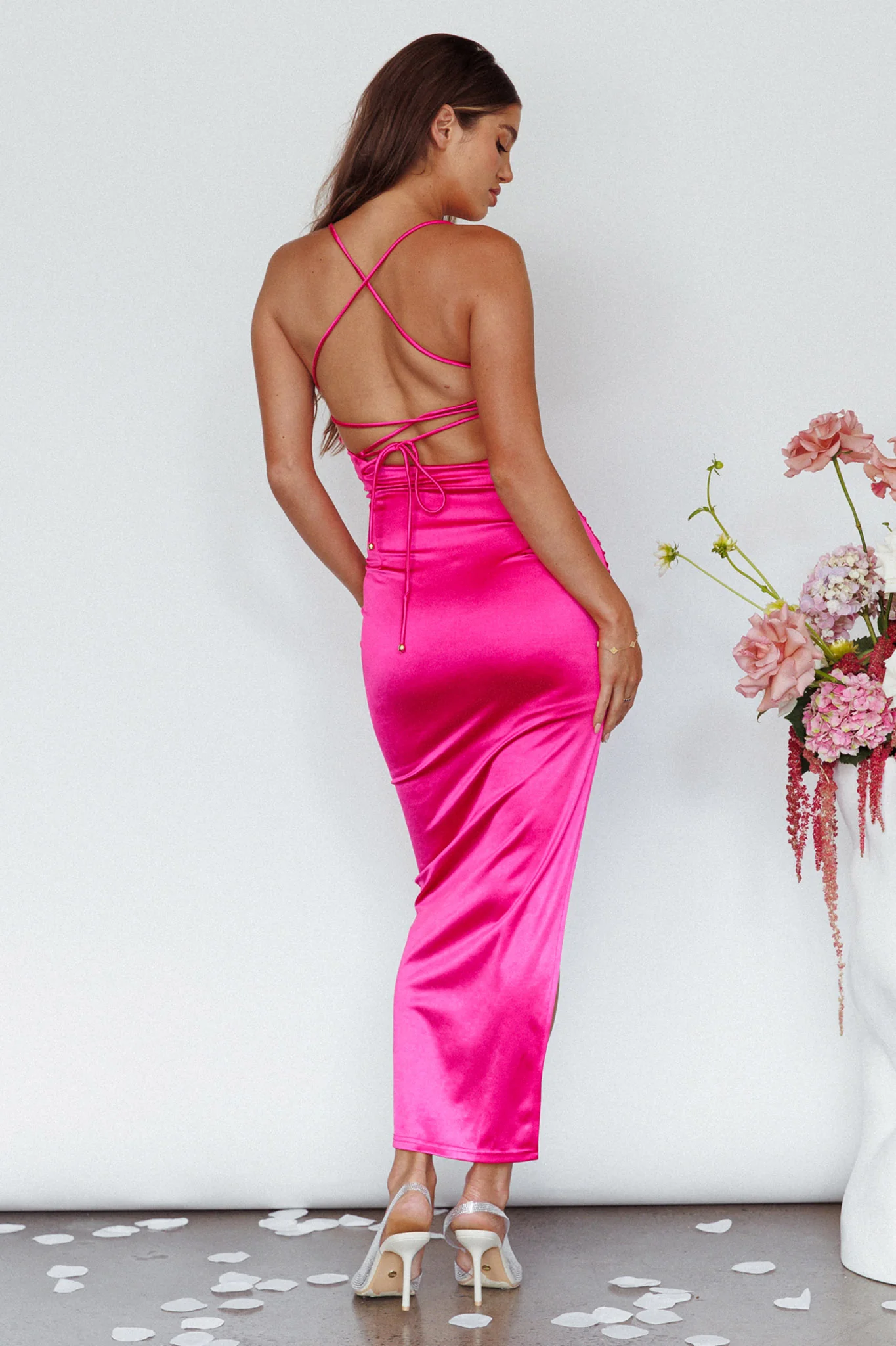Can't Hardly Wait Cut-Out Midi Dress Fuchsia - Image 2