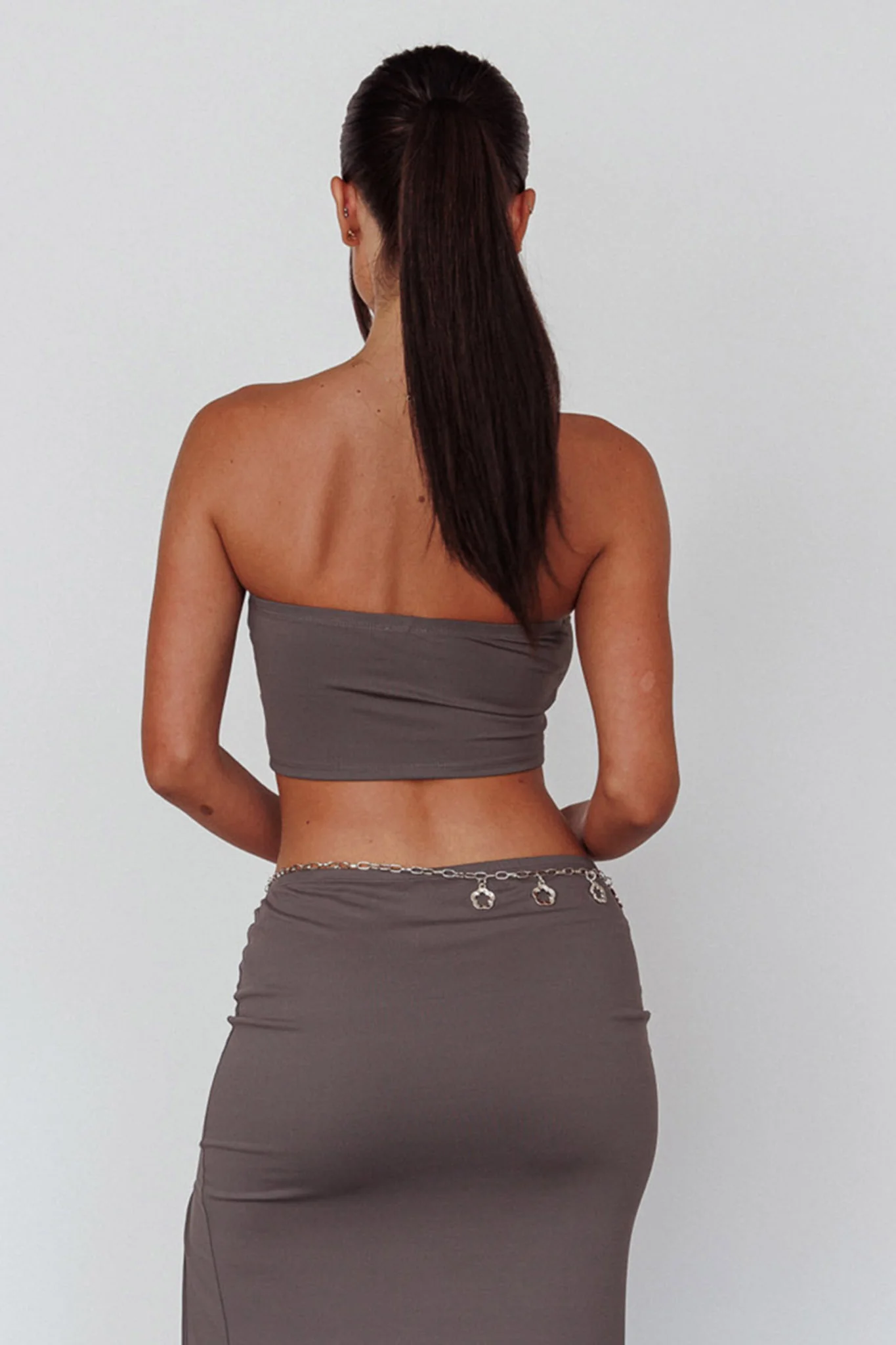 Caption This Bandeau Crop Top Clay - Image 2