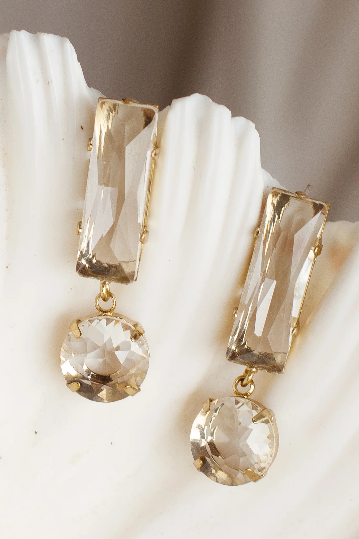 Cara Glass Crystal Drop Earrings Clear - Image 2
