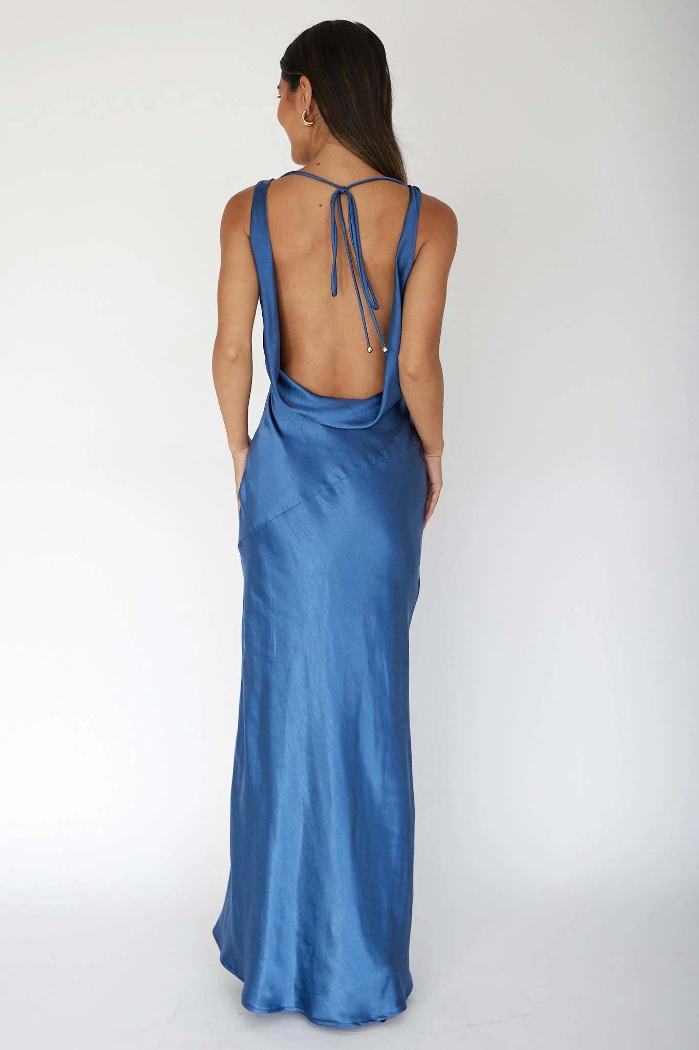 Cassiopeia Open Back Maxi Dress Navy - Image 2