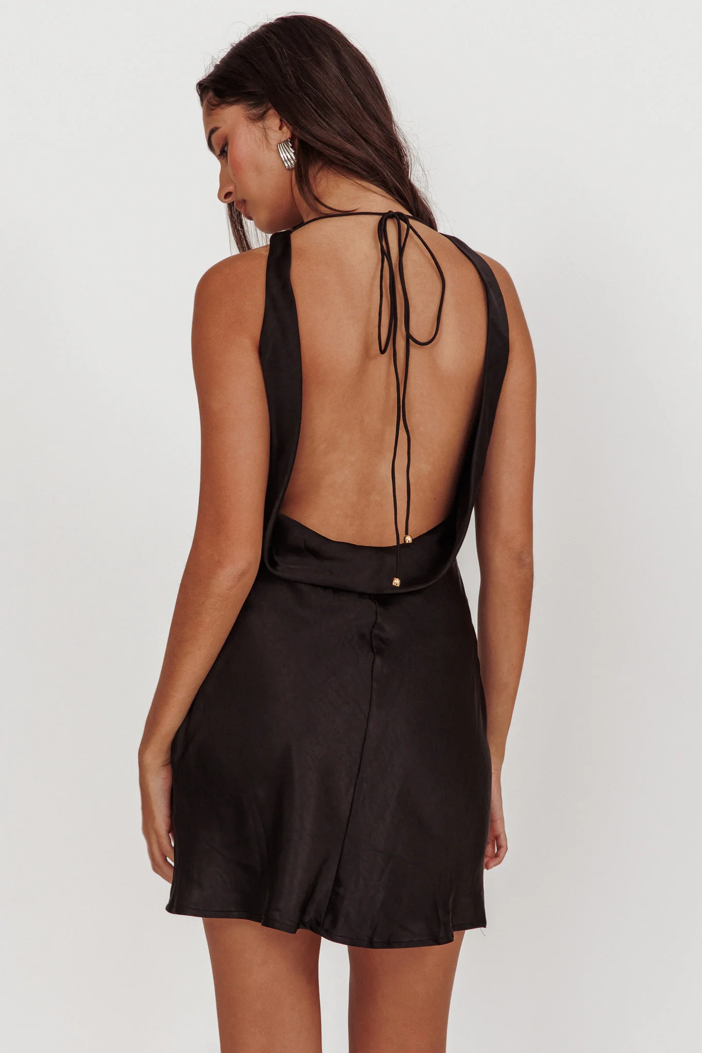 Cassiopeia Open Back Mini Dress Black - Image 2