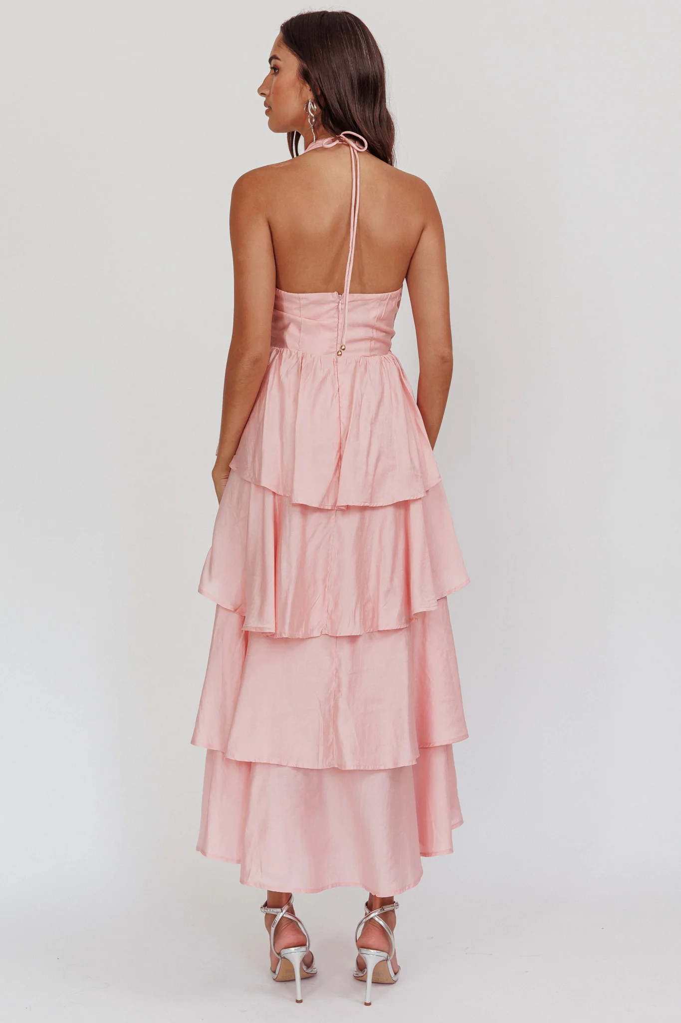 Catalina Tiered Ruffle Maxi Dress Dusty Rose - Image 3