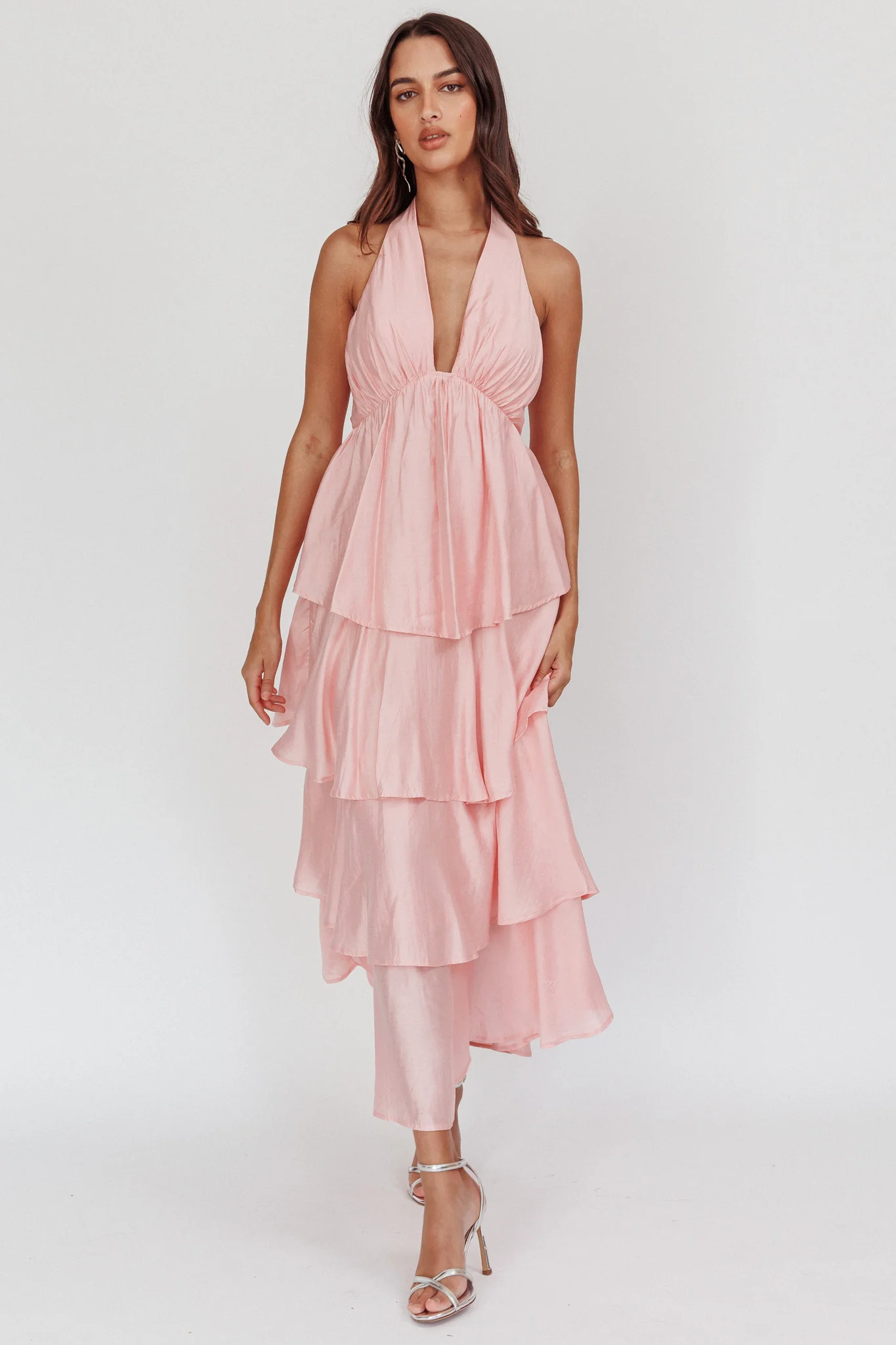 Catalina Tiered Ruffle Maxi Dress Dusty Rose - Image 4
