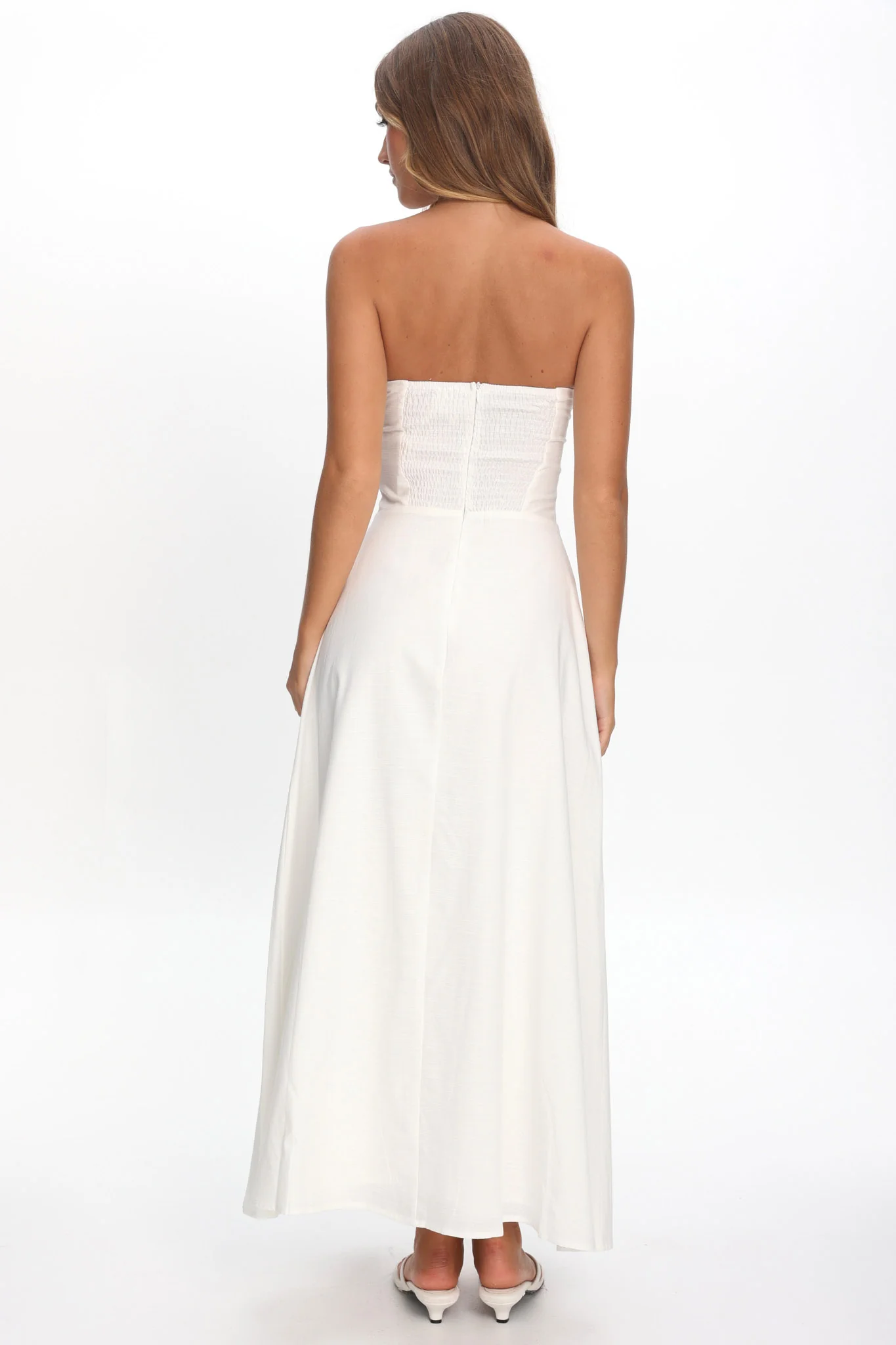 Celandra Bow Bodice Maxi Dress White - Image 3