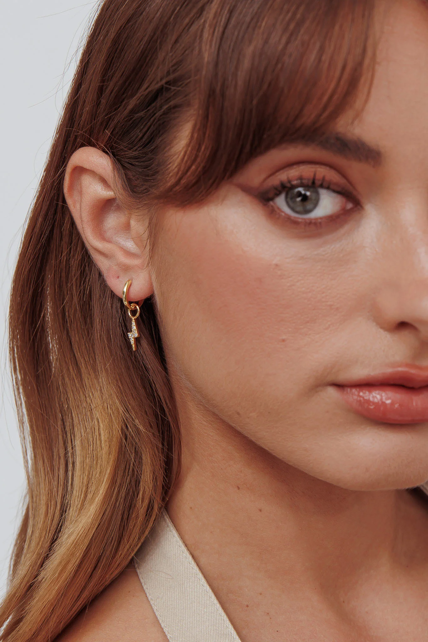 Celeste Lightning Zircon Earrings Gold - Image 3