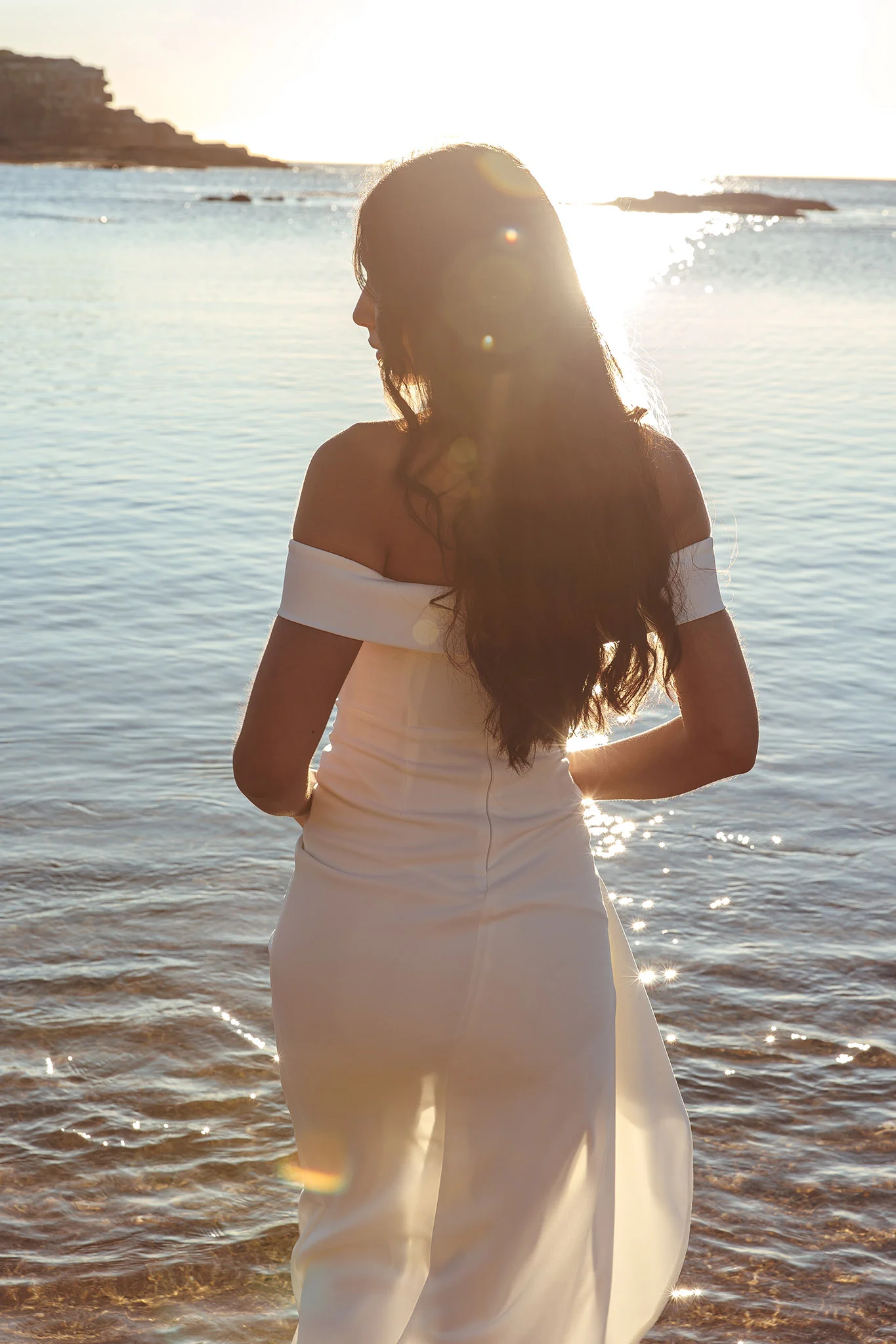 Cha Cha Off Shoulder Thigh Split Maxi Dress Off White - Image 2