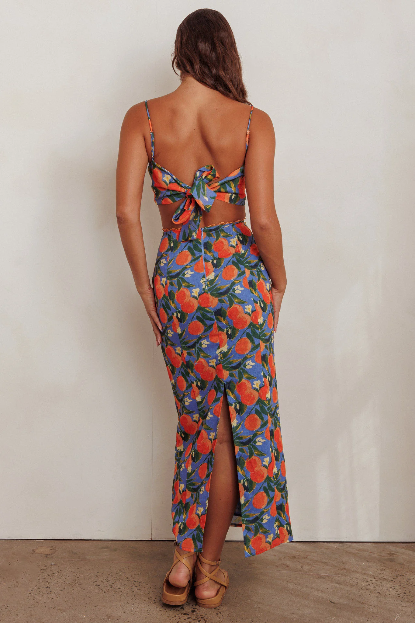 Chamberlain Scallop Trim Maxi Skirt Citrus Orange - Image 4