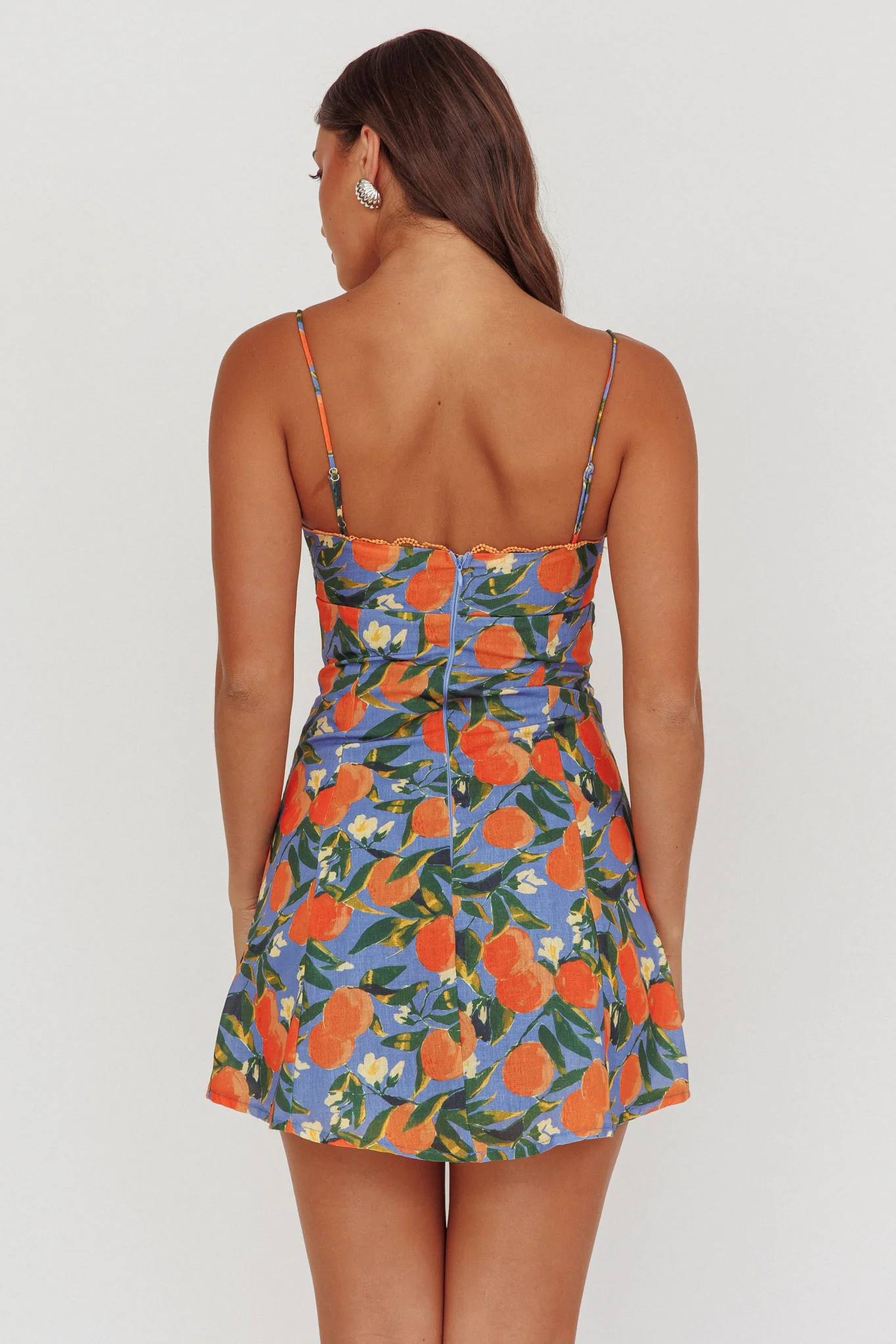 Chamberlain Scallop Trim Mini Dress Citrus Orange - Image 2