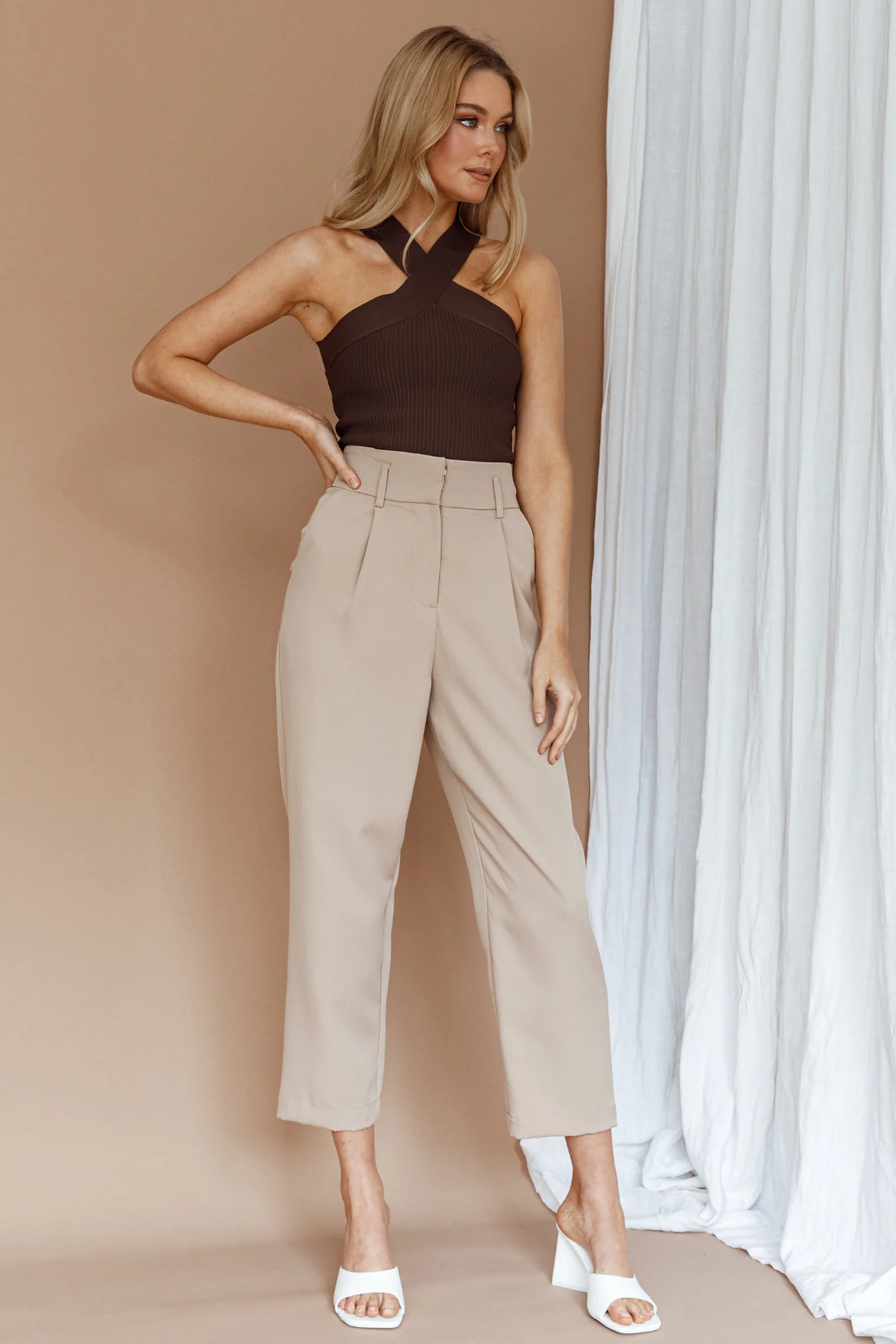 Chance Encounter Straight Leg Pants Latte - Image 2