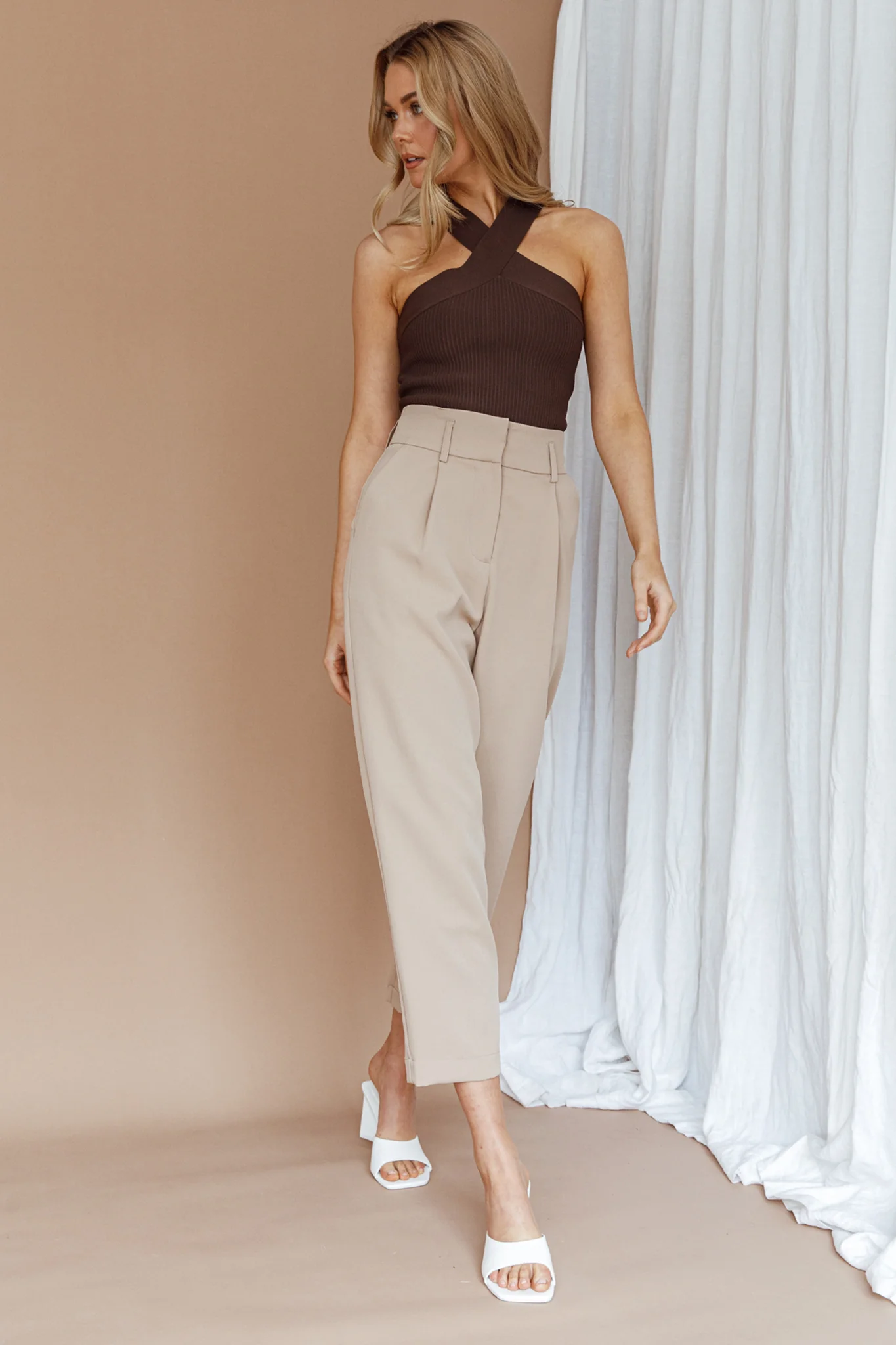 Chance Encounter Straight Leg Pants Latte - Image 4