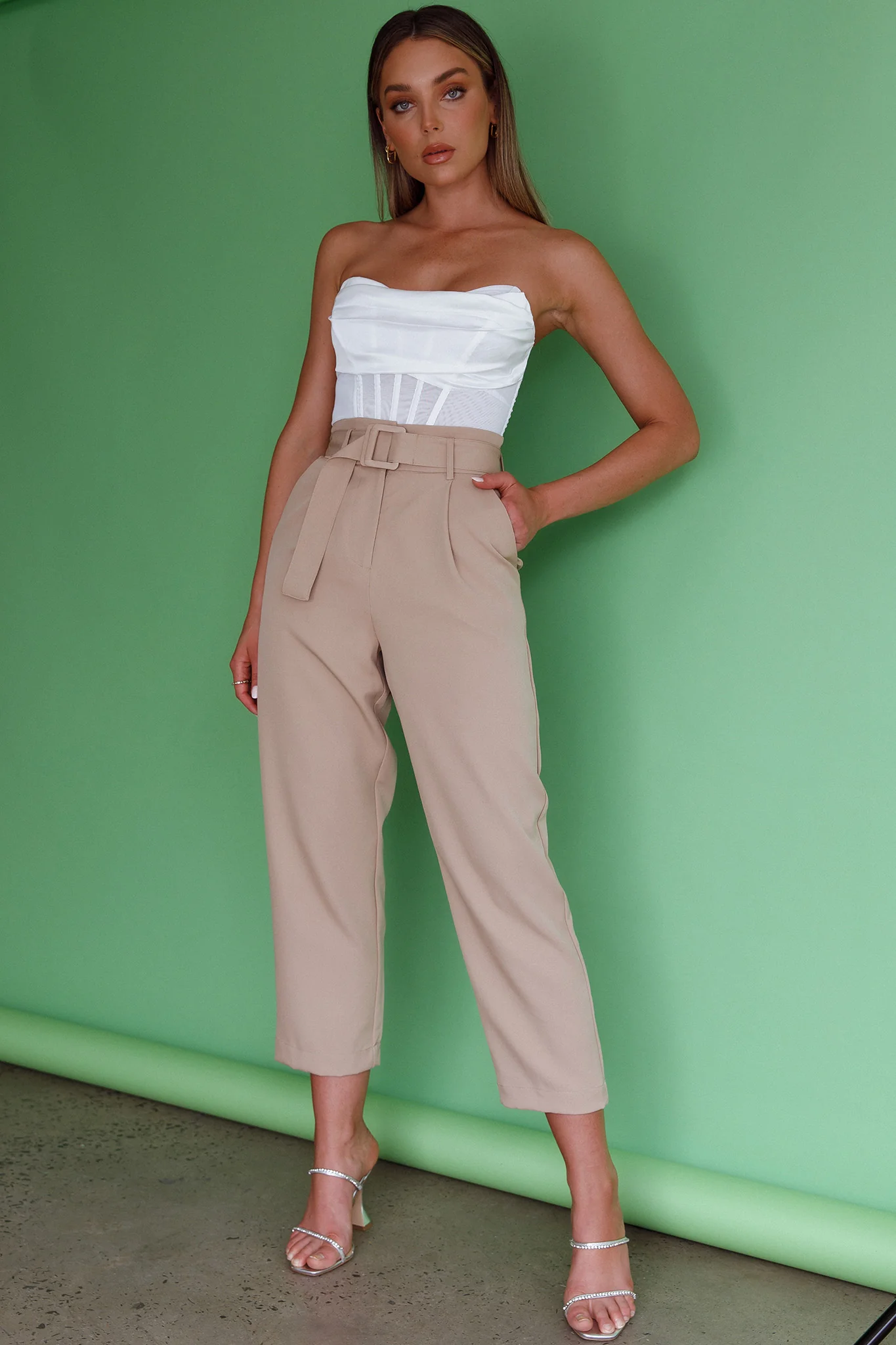 Chance Encounter Straight Leg Pants Latte - Image 9