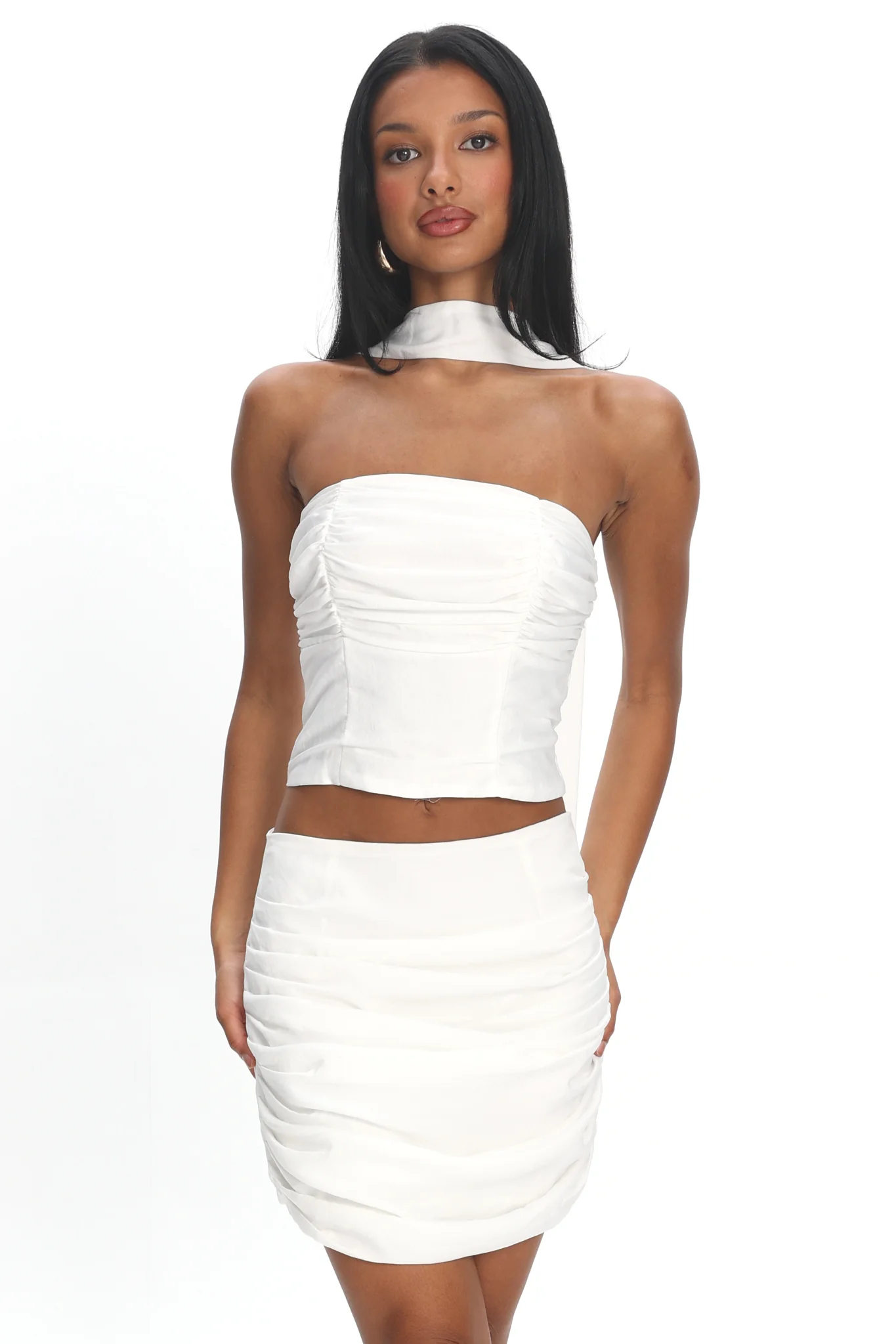Charise Strapless Neck Tie Top Ivory - Image 2