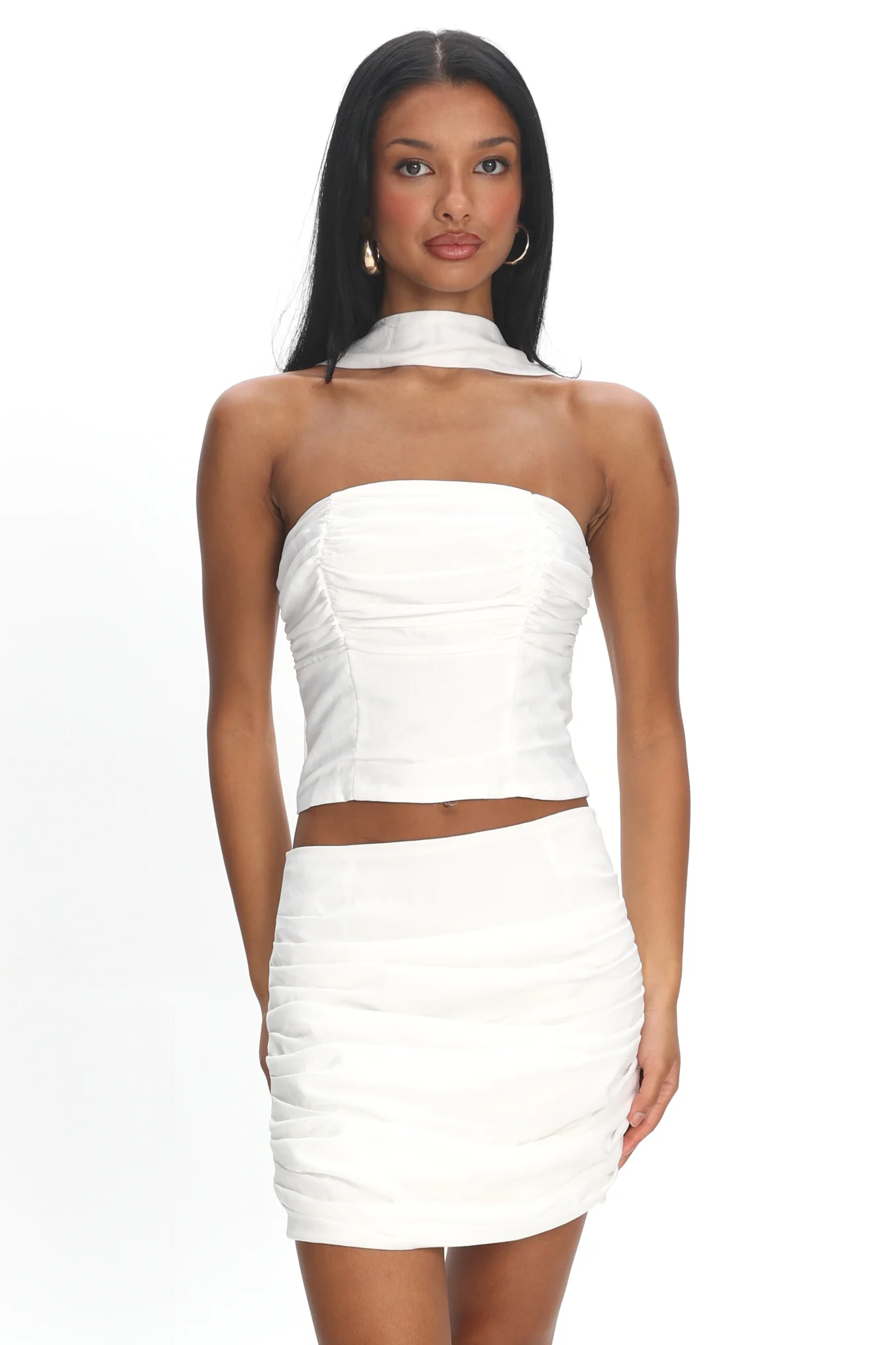 Charise Strapless Neck Tie Top Ivory - Image 5