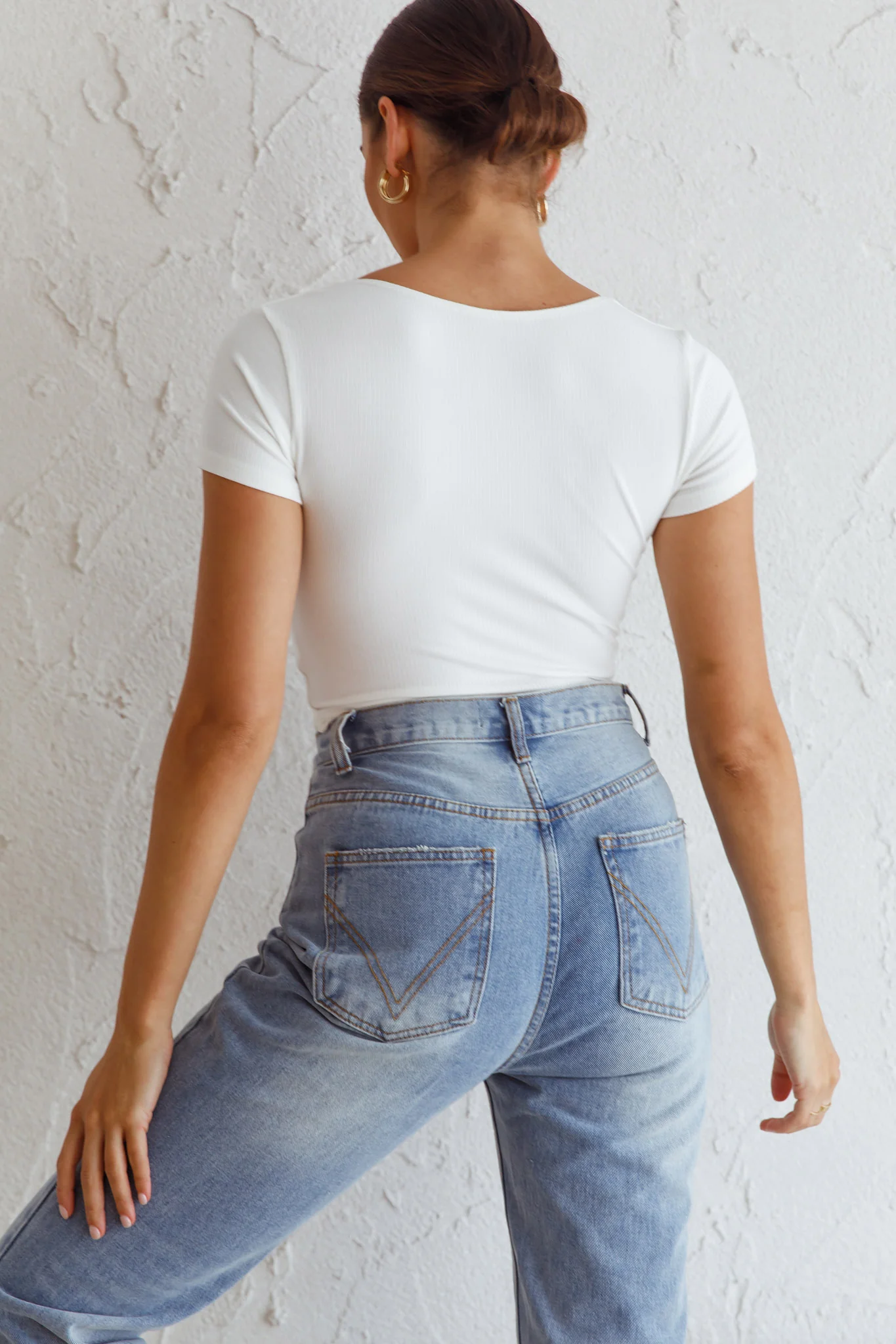 Chase Your Bliss Twist Crop Top White - Image 8