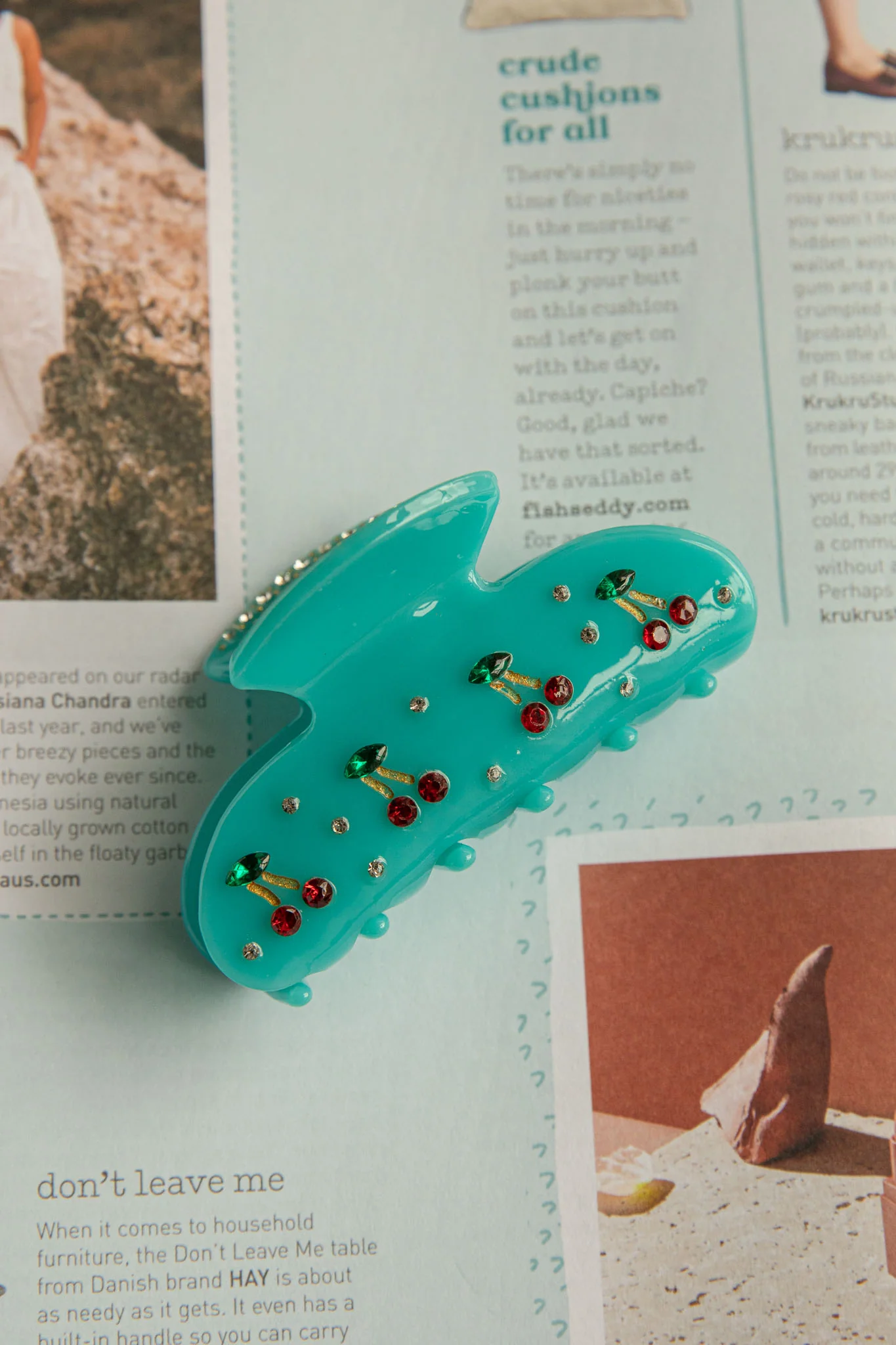 Cherry Pie Hair Clip Blue - Image 3