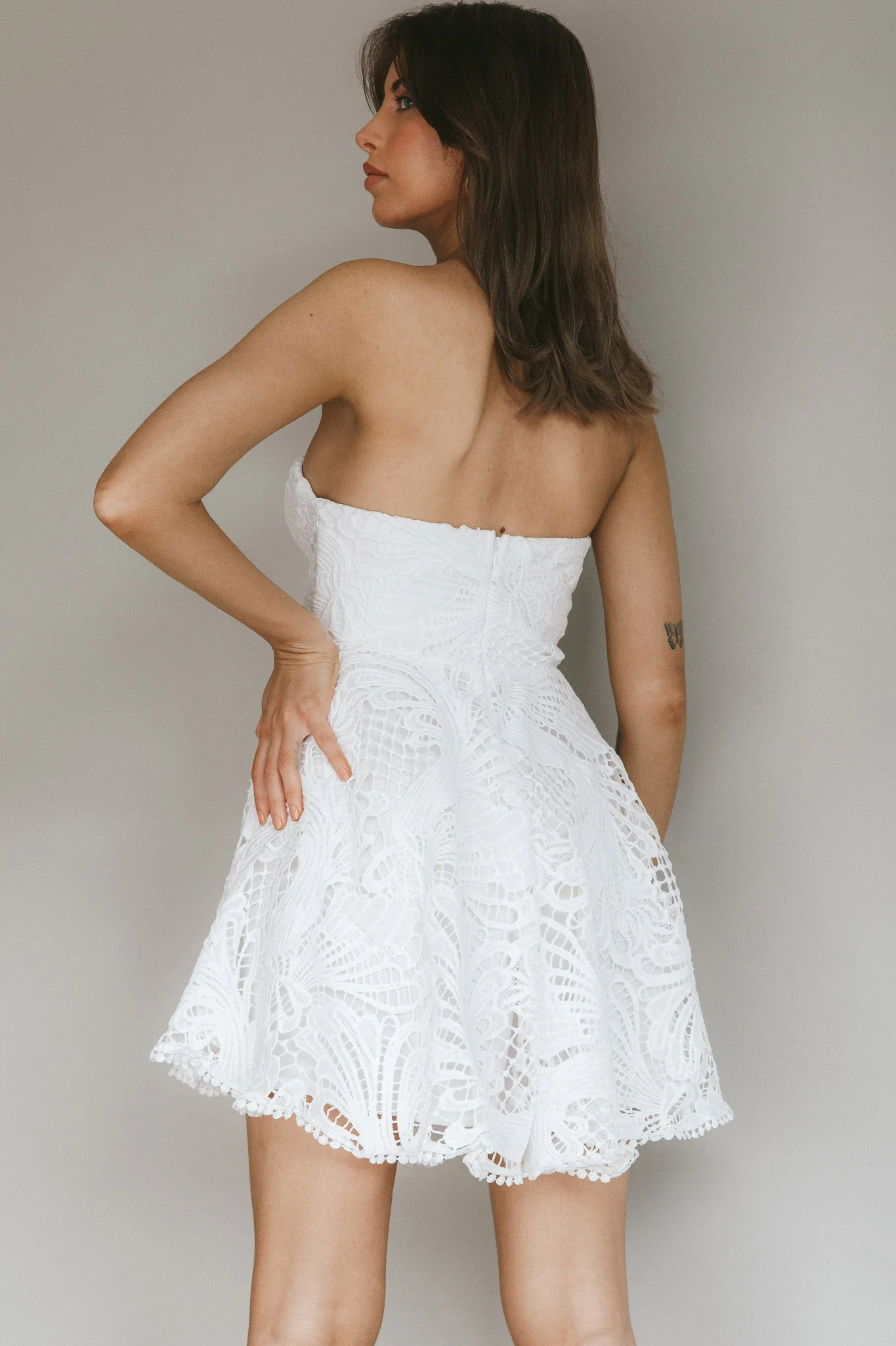 Cheyenne Sweetheart Neckline A-Line Dress White - Image 2