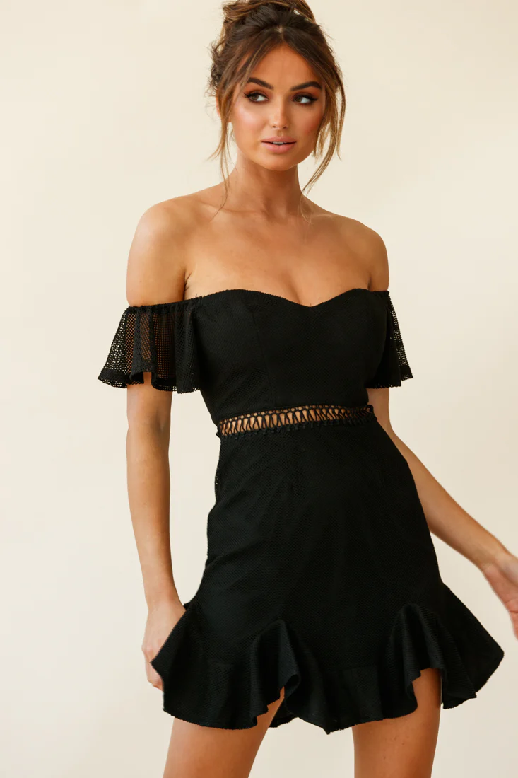 Chi Chi Sweetheart Neckline Off-Shoulder Dress Black - Image 7